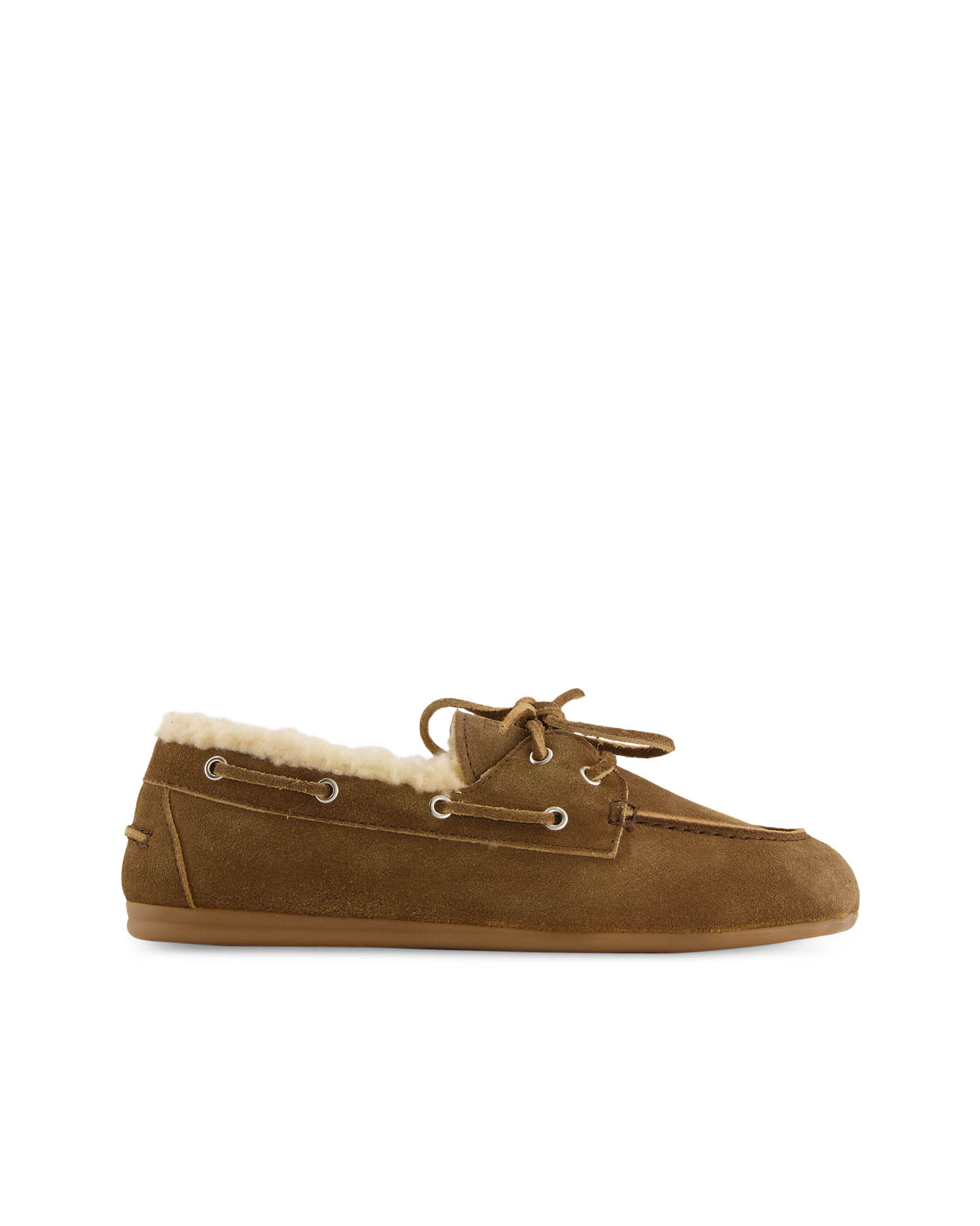 Posa Boat Loafer Brushed - Fur suede DONKERBRUIN 1