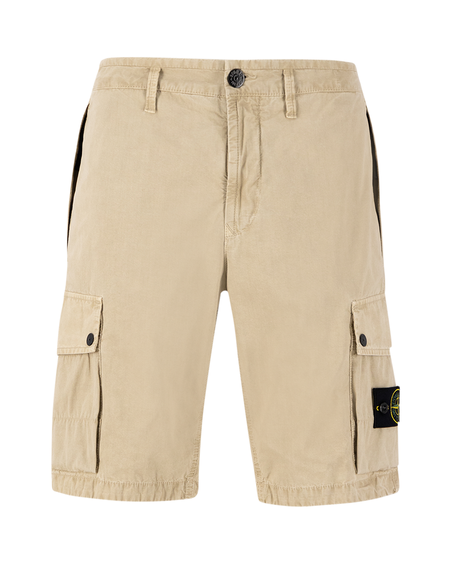Stone Island L11WA Brushed Cotton Canvas Garment Dyed 'Old' Effect Bermuda Shorts BEIGE 1
