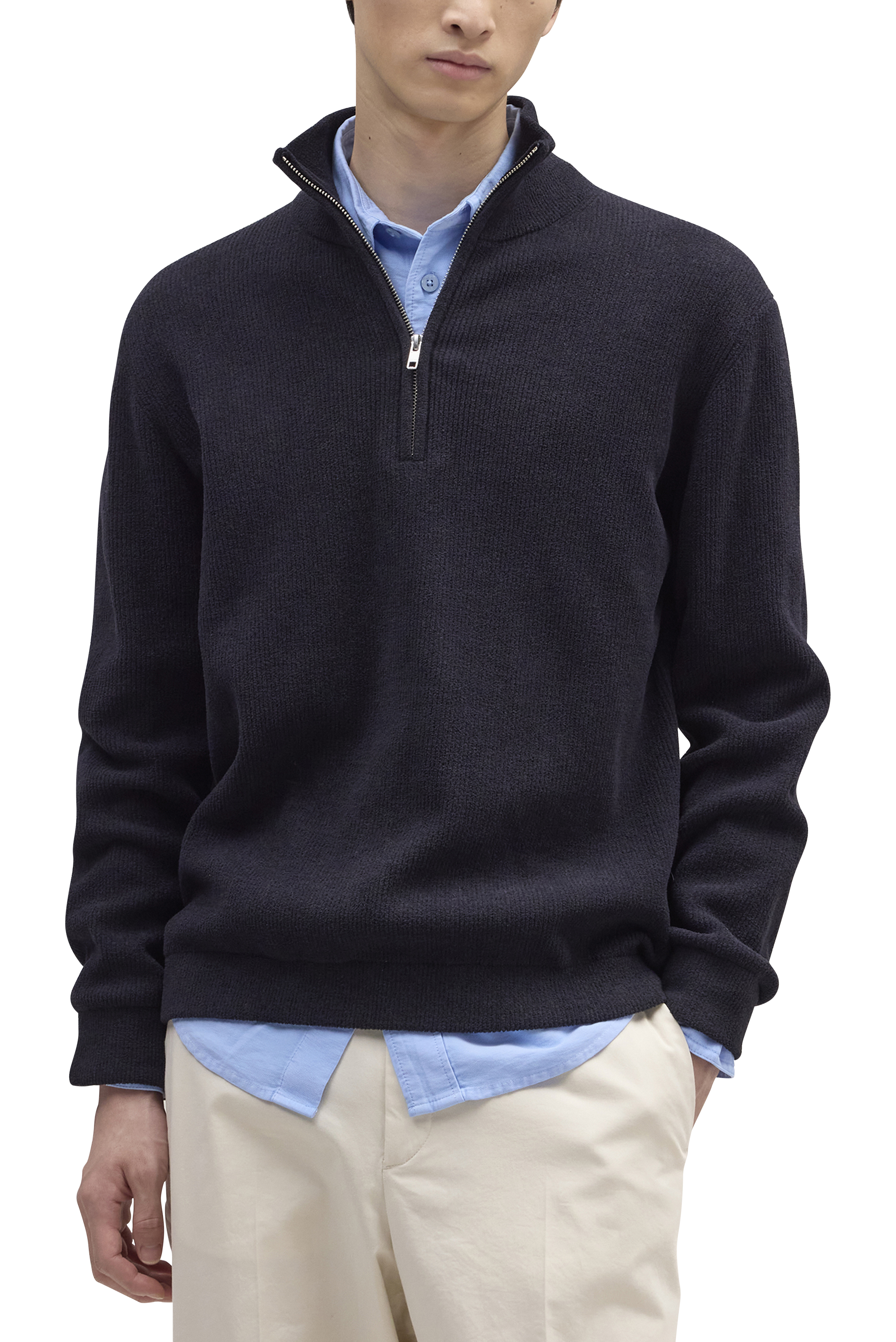 NN.07 Danny Half Zip 6429 DONKERBLAUW 3
