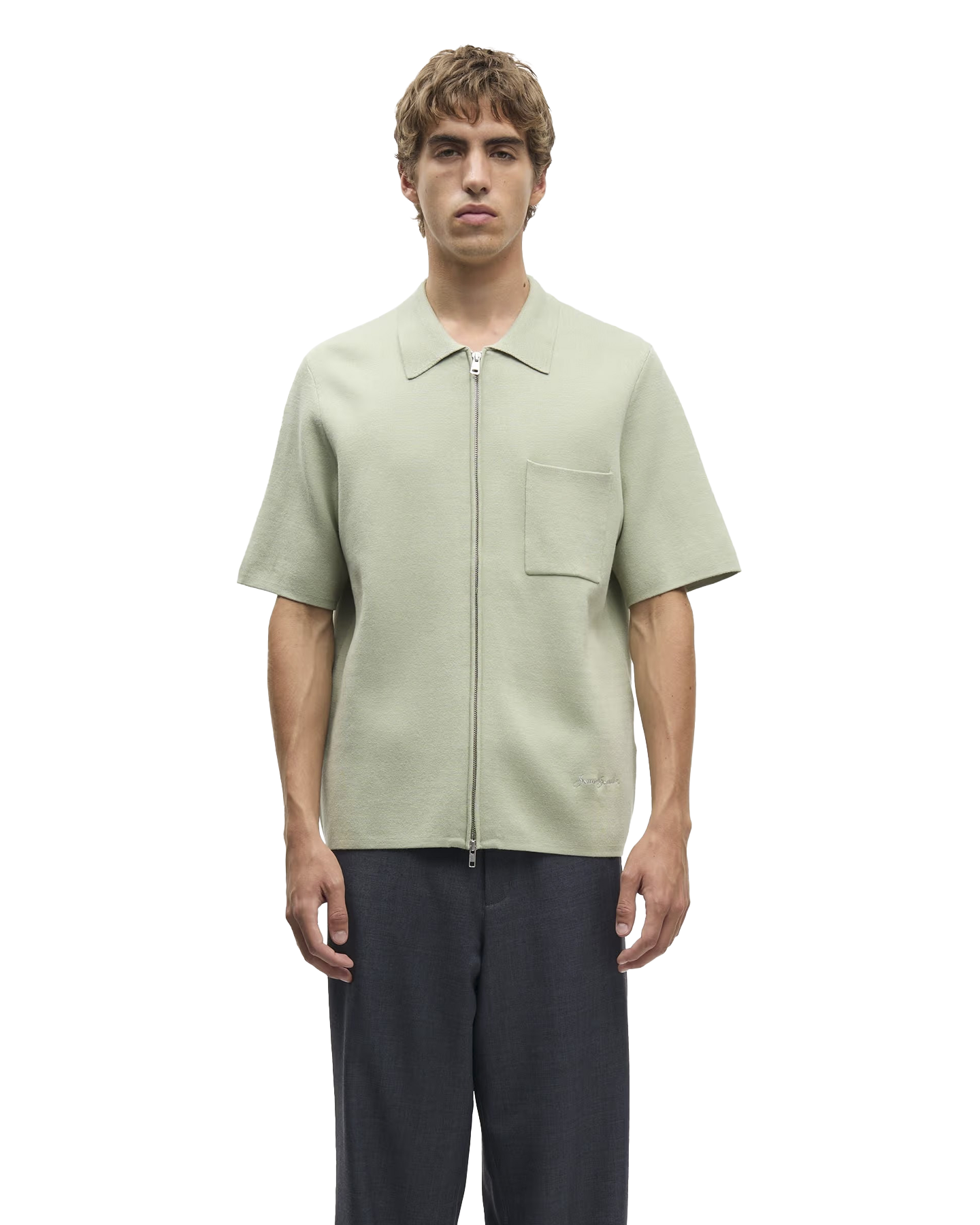 Samsøe Samsøe Sarico Zip Shirt Ss 15825 LICHTGROEN 3