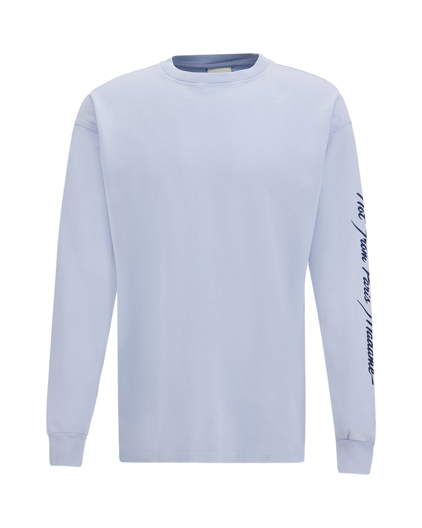 Drole de Monsieur Slogan Longsleeve T-Shirt LICHTBLAUW 1
