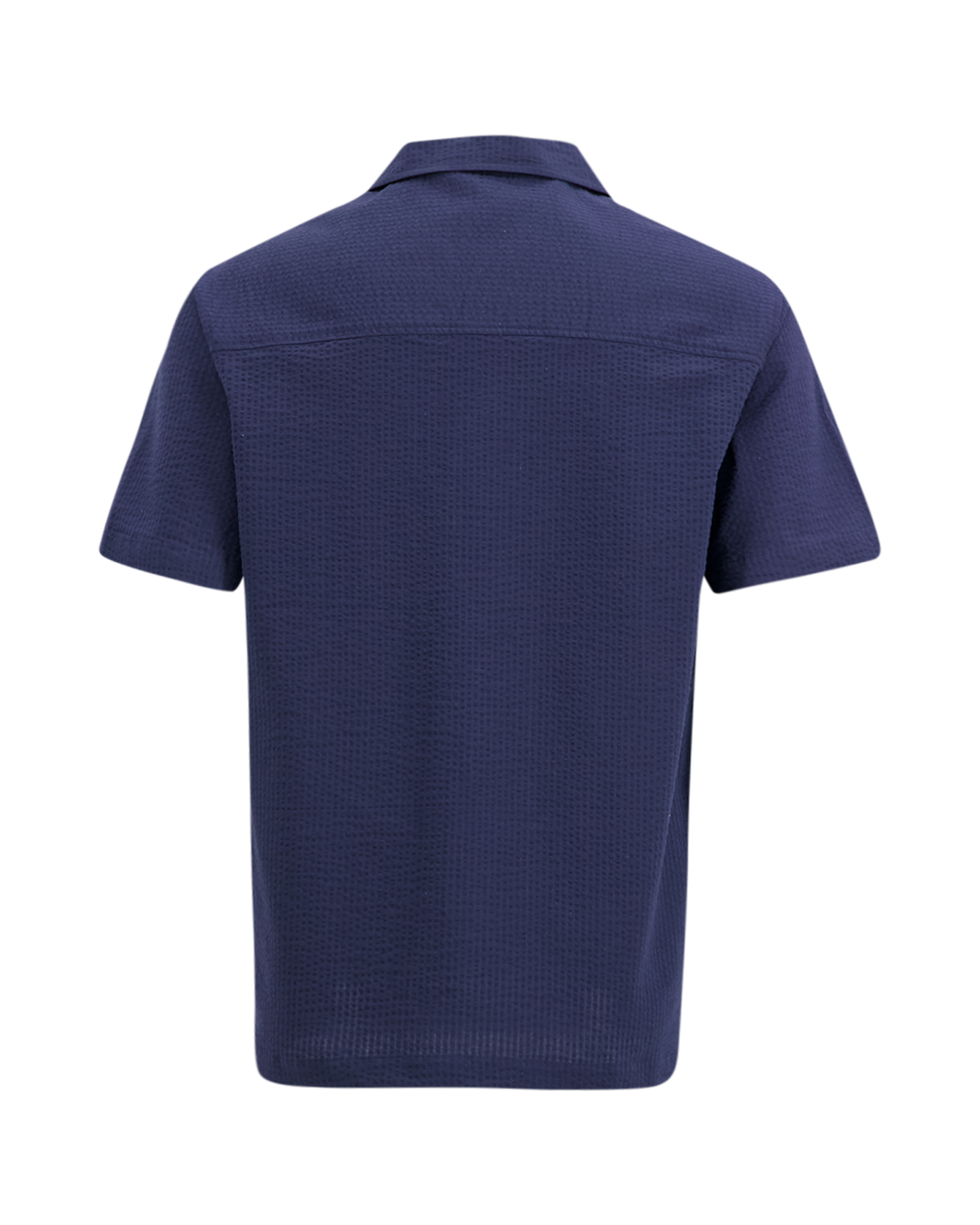 OLAF Seersucker Camp Shirts DONKERBLAUW 2