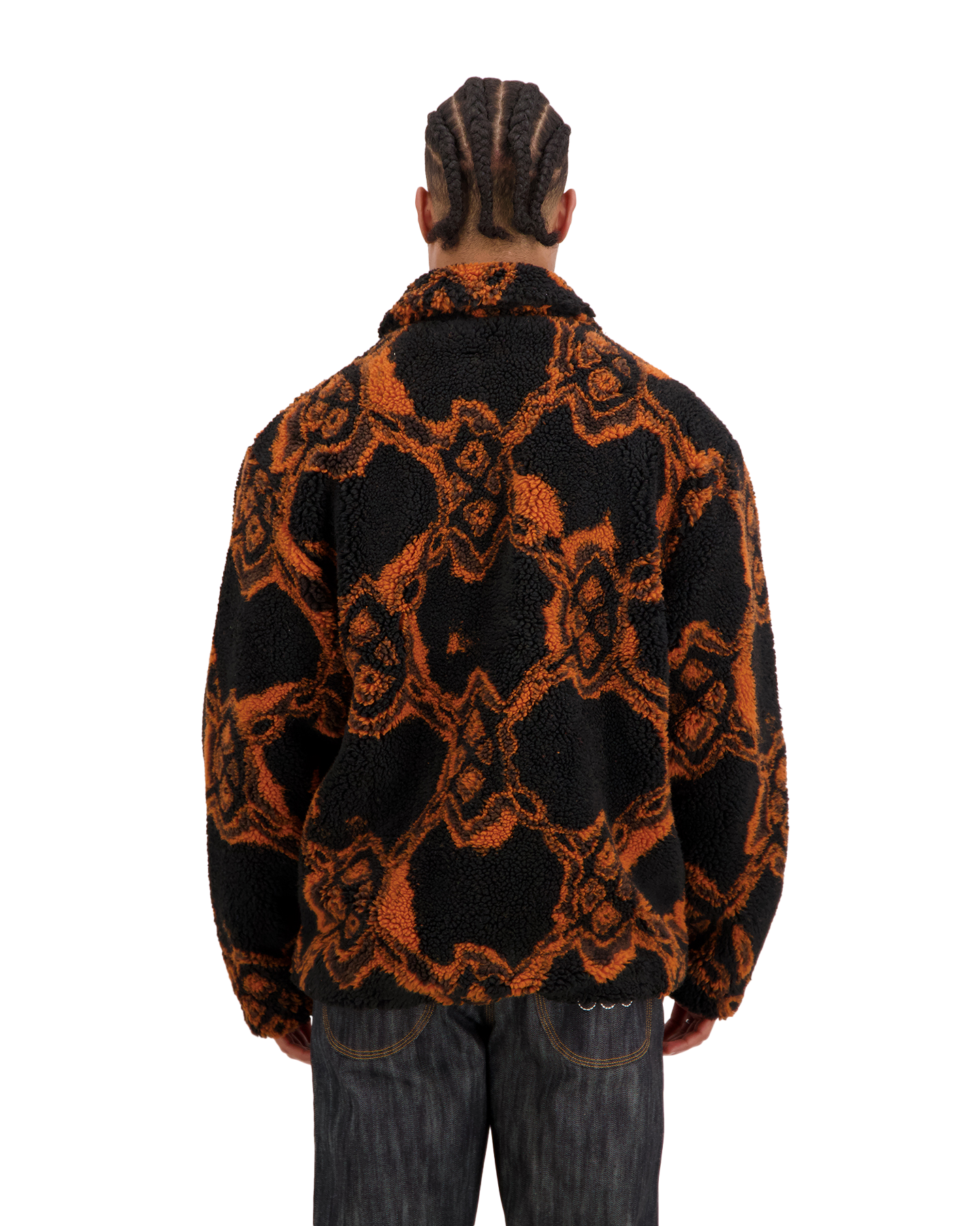 Daily Paper Burned Shield Fur Jacket ZWART 4