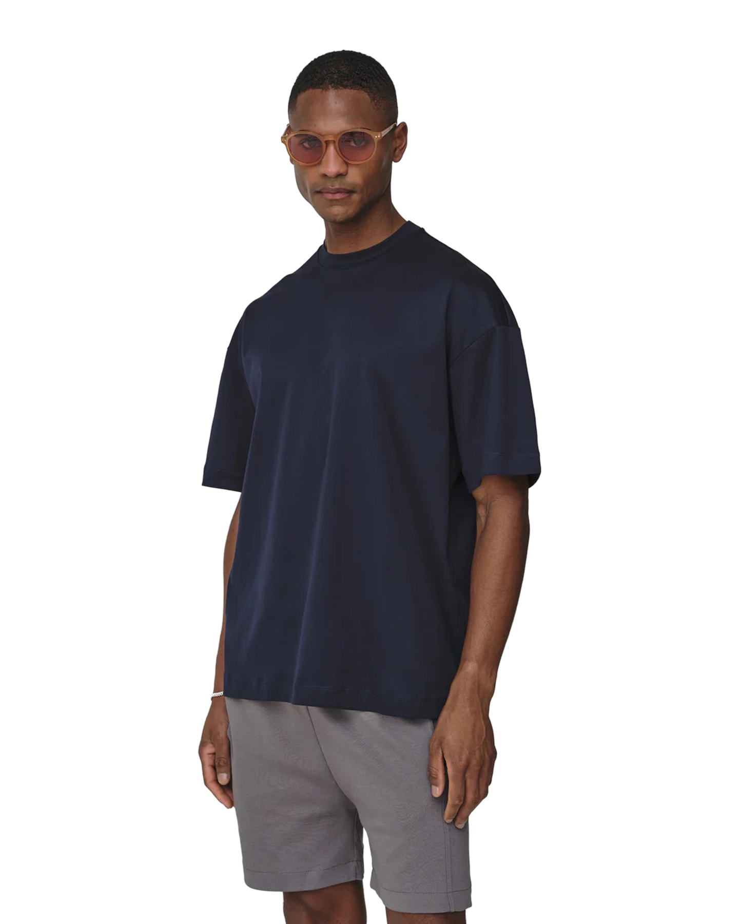Valenza Interlock Supima Oversized T-Shirt DONKERBLAUW 3