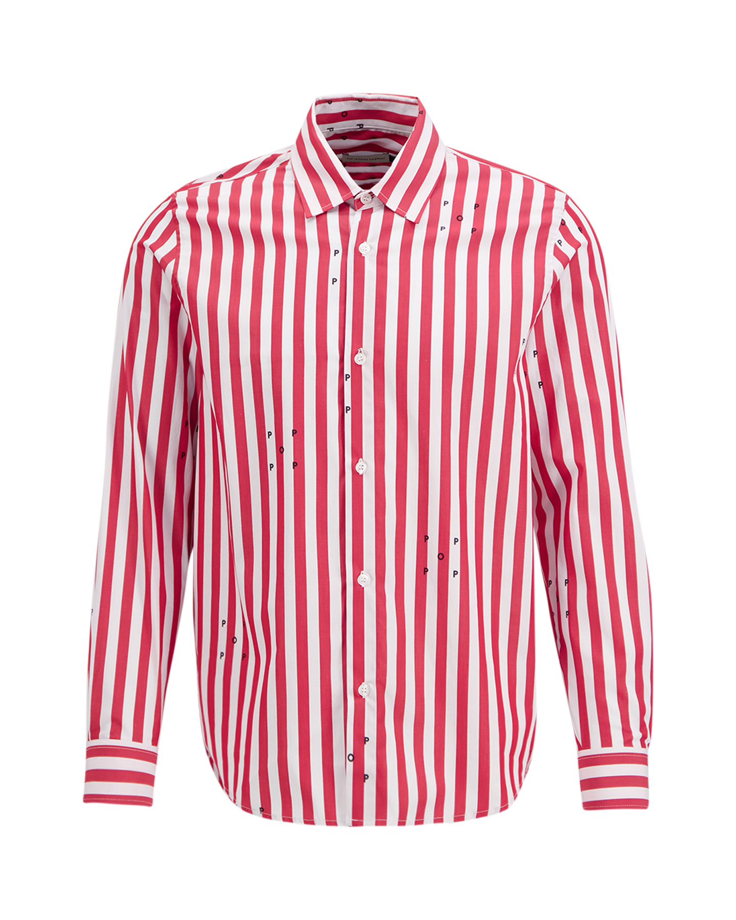 POP Trading Company Logos Stripe Shirt ROOD 1