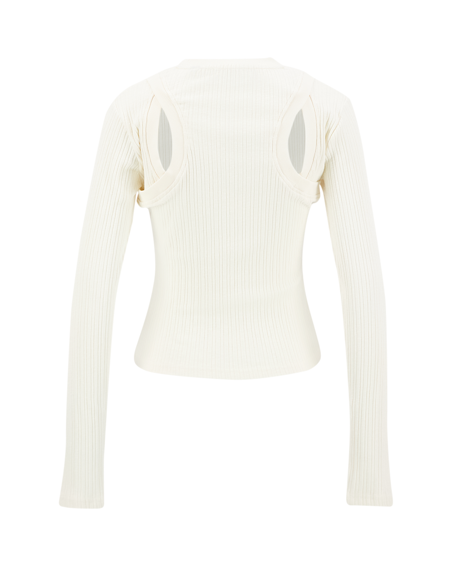 Beige Rib Velour Daily Paper Rib Overlayer Top Beige | Coef
