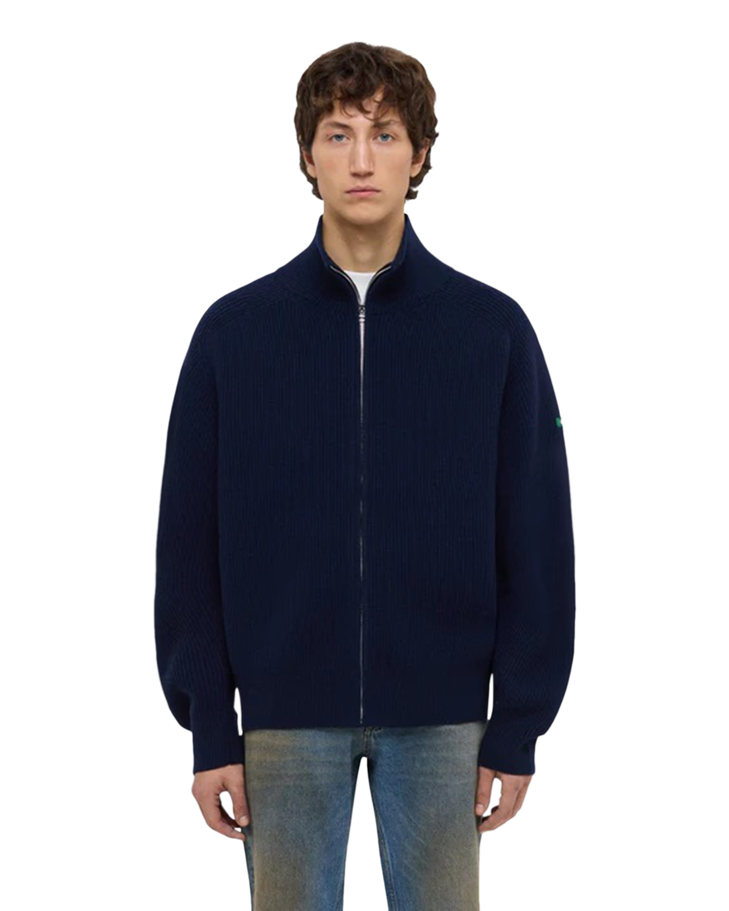 Flaneur Badge Knit Cardigan DONKERBLAUW 3
