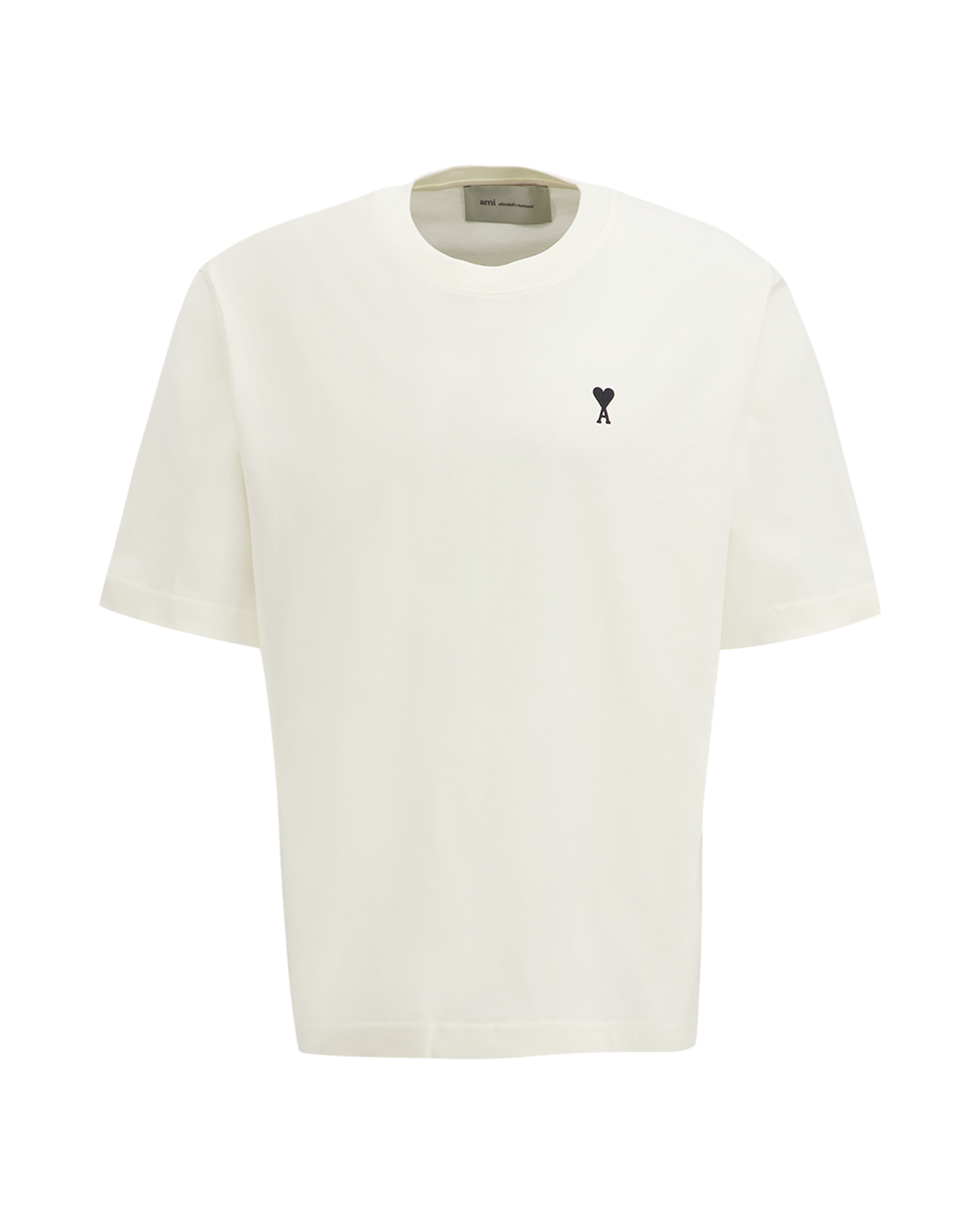 AMI Paris Teeshirt Adc Manches Courtes Boxy Fit Avec Print Signature Dans Le Dos CREME 2