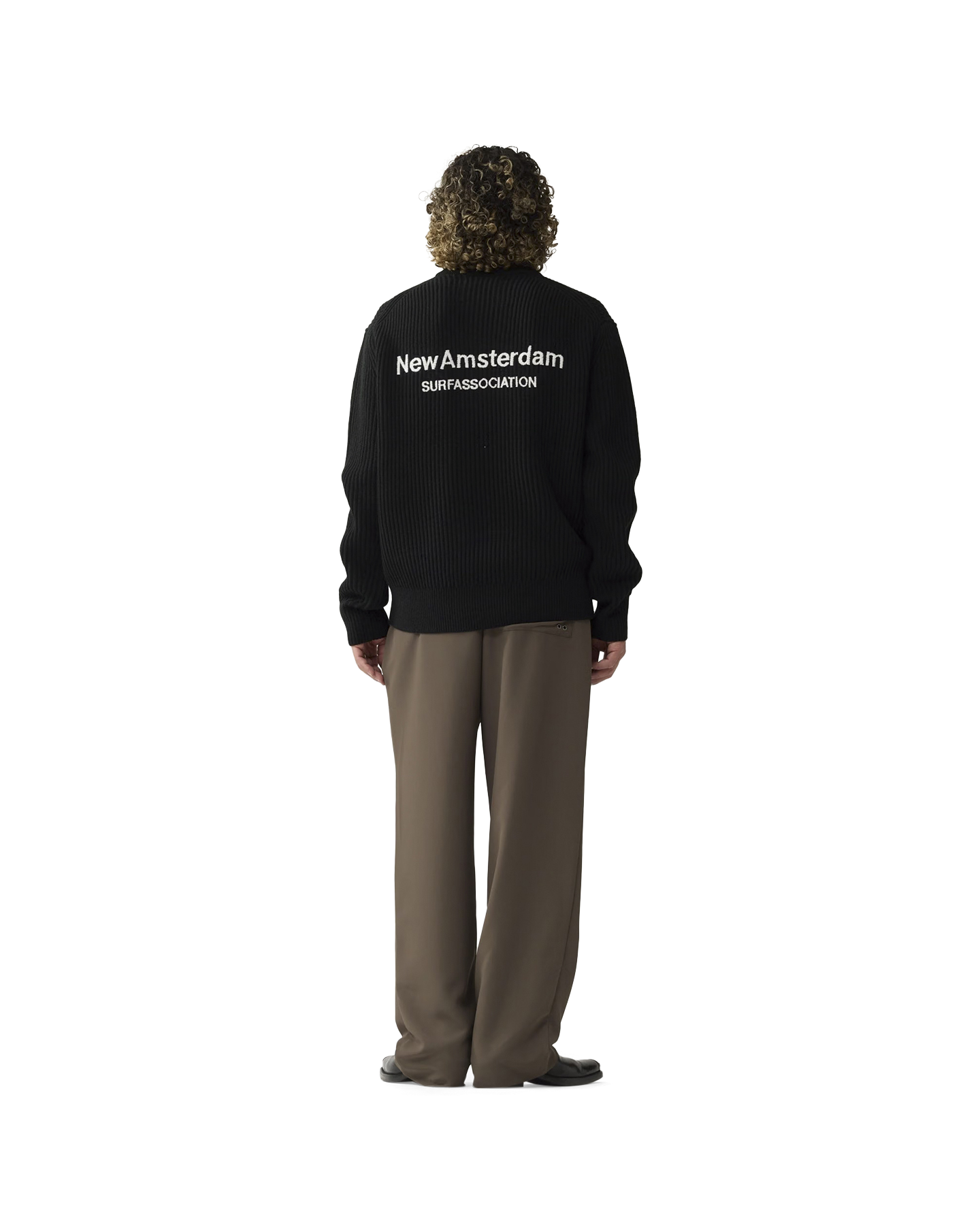 New Amsterdam Surf Association Knitted Crewneck ZWART 3