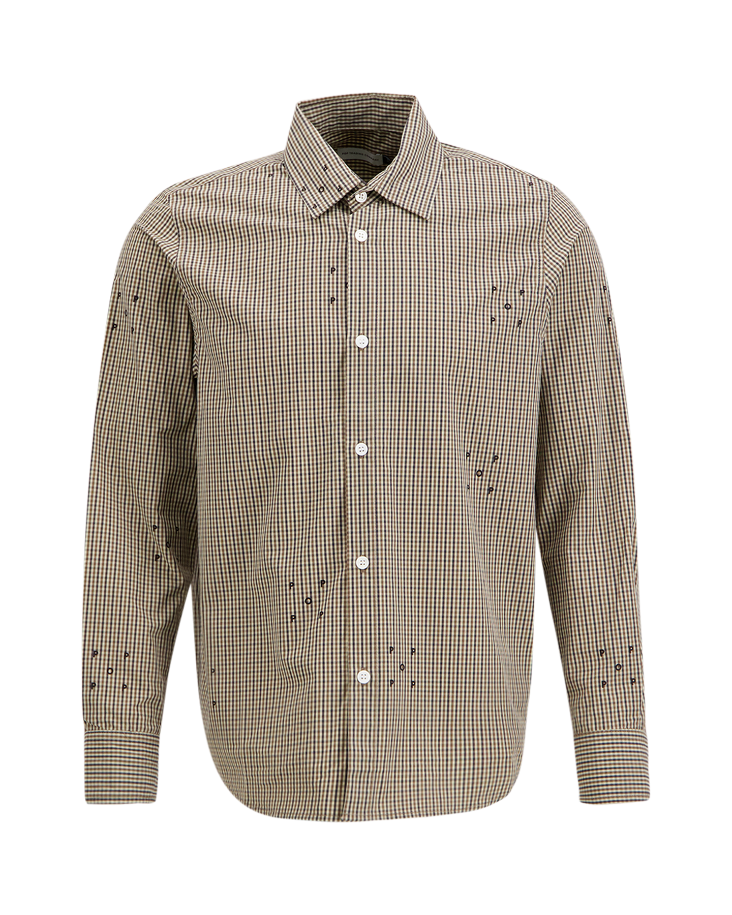 POP Trading Company Checked Allover Logo Shirt BRUIN 1