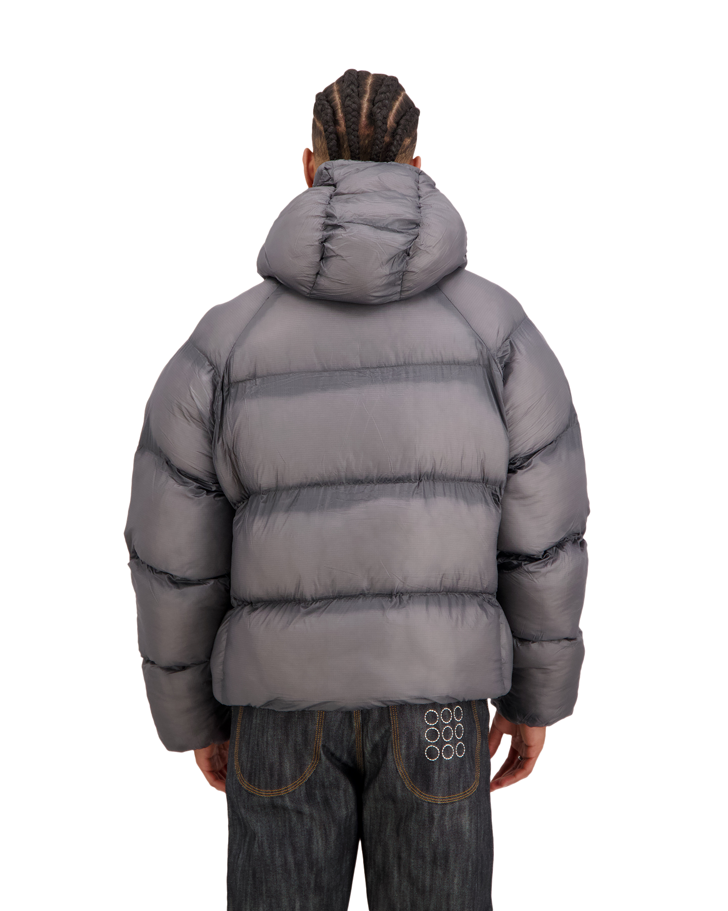 Daily Paper Raglan Sleeve Dias Puffer Jacket ZWART 4