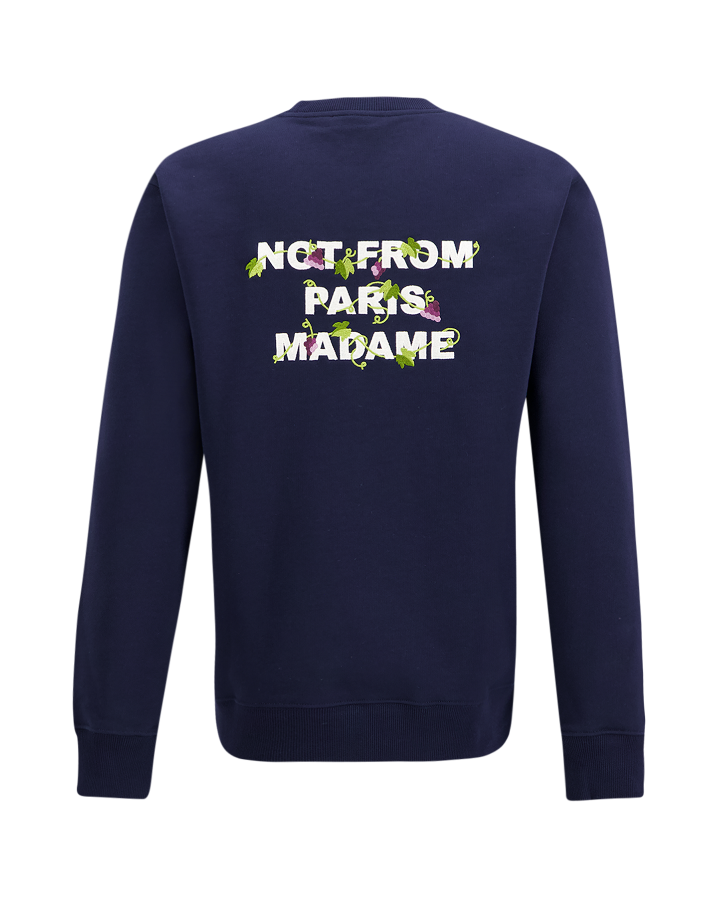 Drole de Monsieur Vine Embroidered Slogan Sweatshirt DONKERBLAUW 1