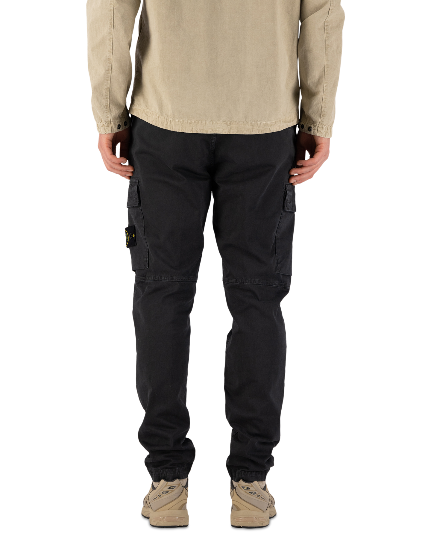 Stone Island 30404 Organic Cotton Stretch Broken Twill Garment Dyed 'Old' Effect Regular Tapered Cargo Pants DONKERGRIJS 5