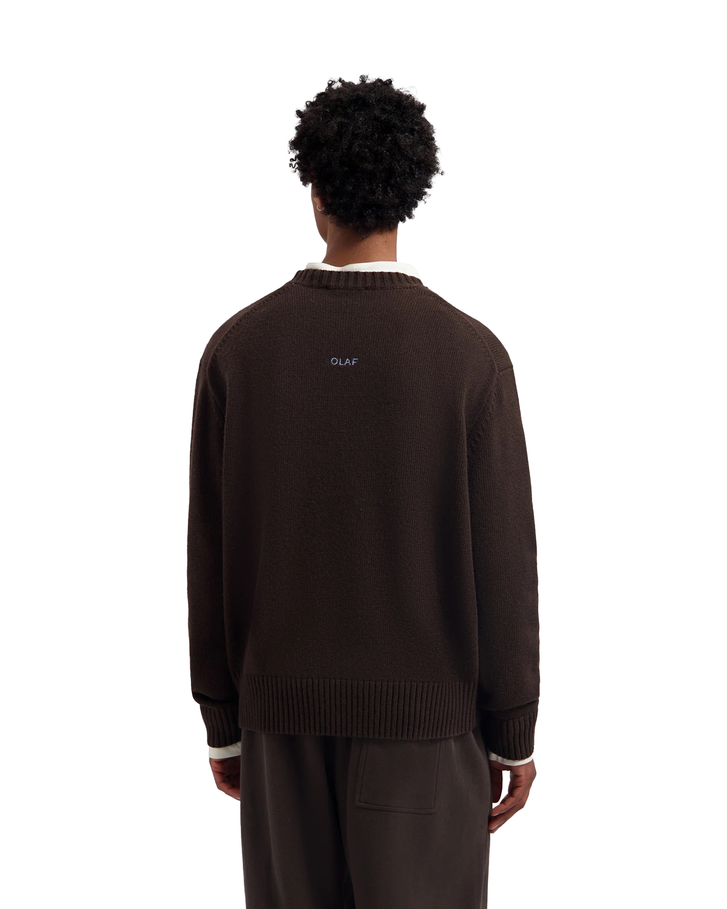 OLAF Essential Knitted Crewneck DONKERBRUIN 4