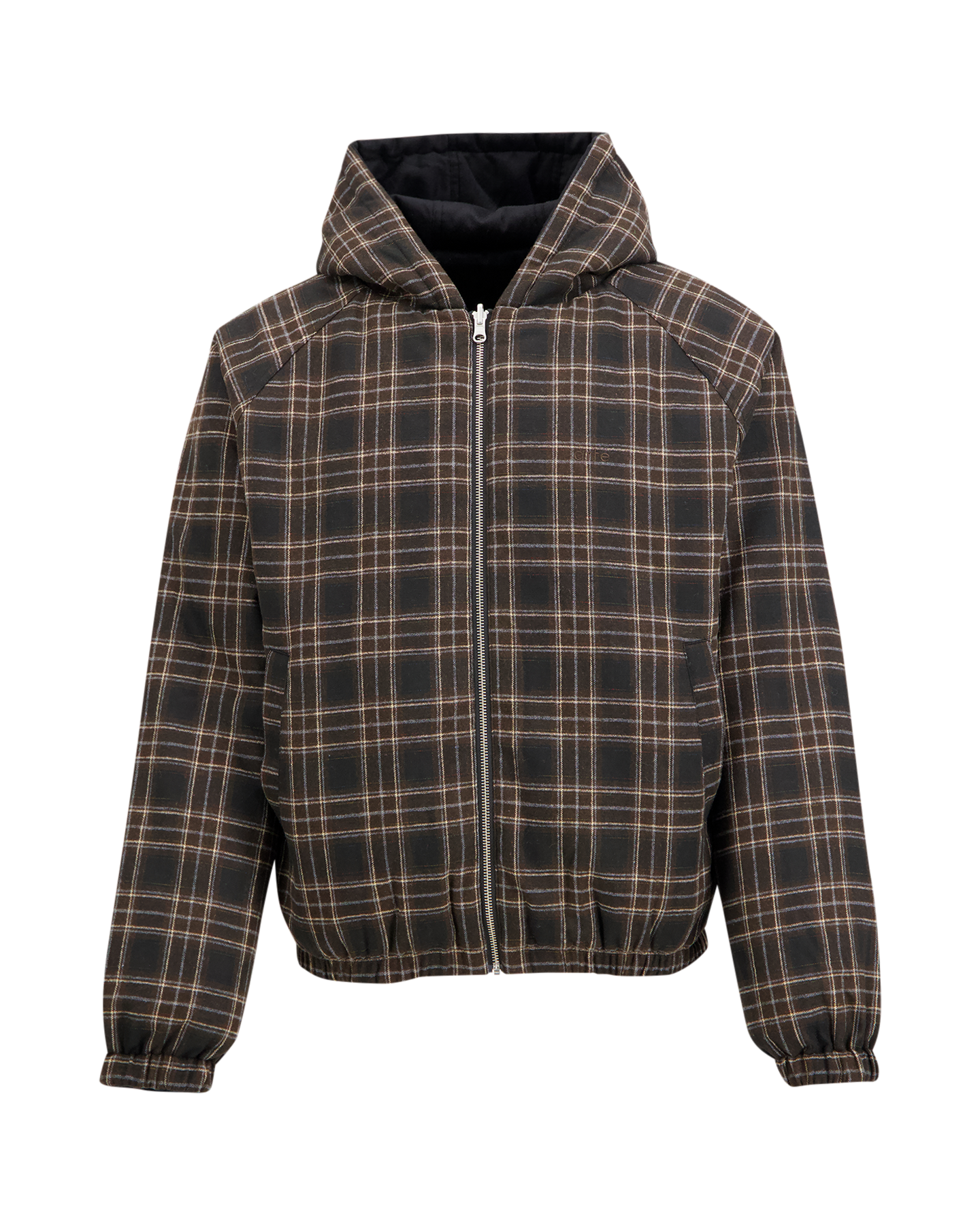 Arte Antwerp Reversible Plaid Hooded Jacket ZWART 1