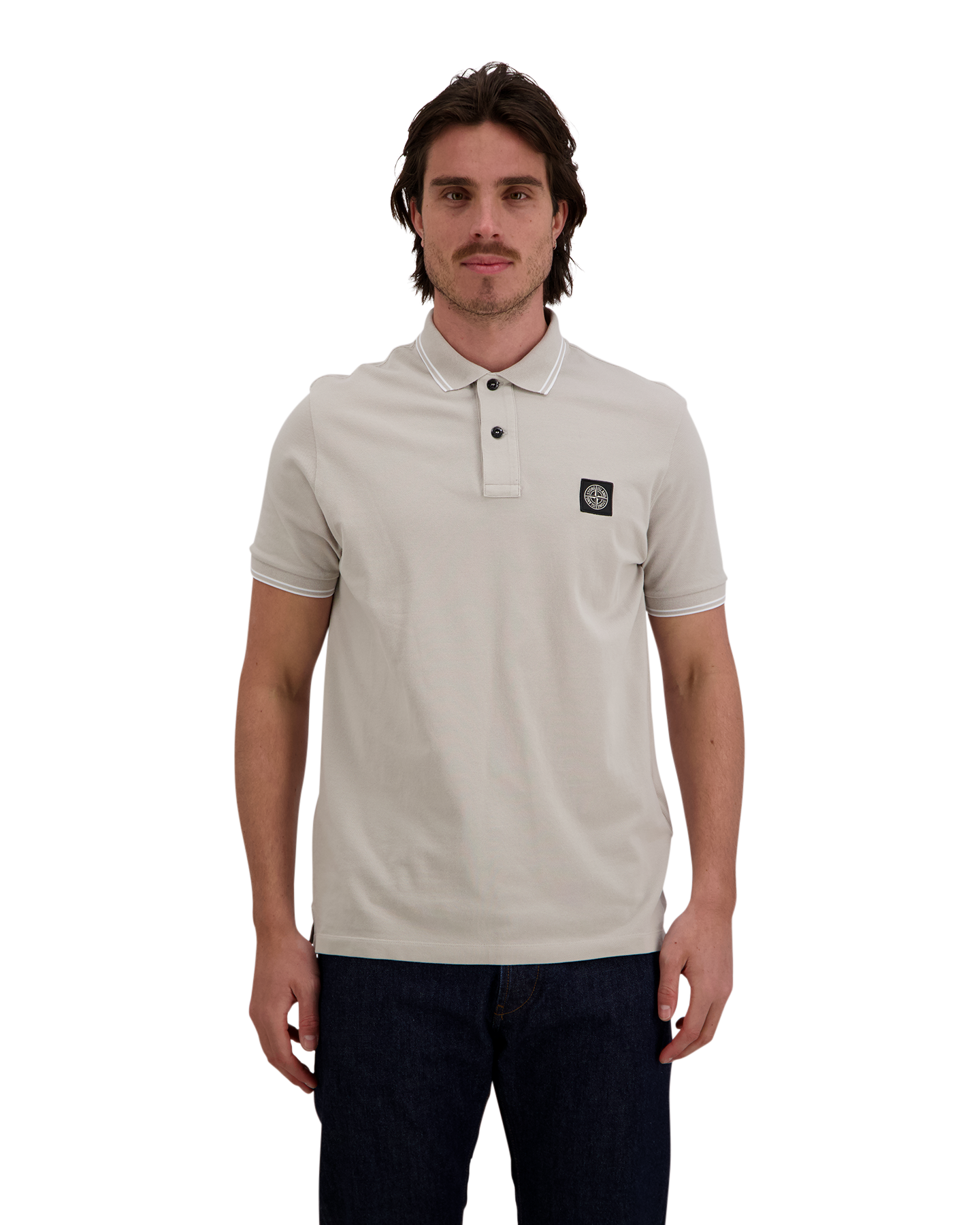 Stone Island S0018 Polo LICHTGRIJS 3