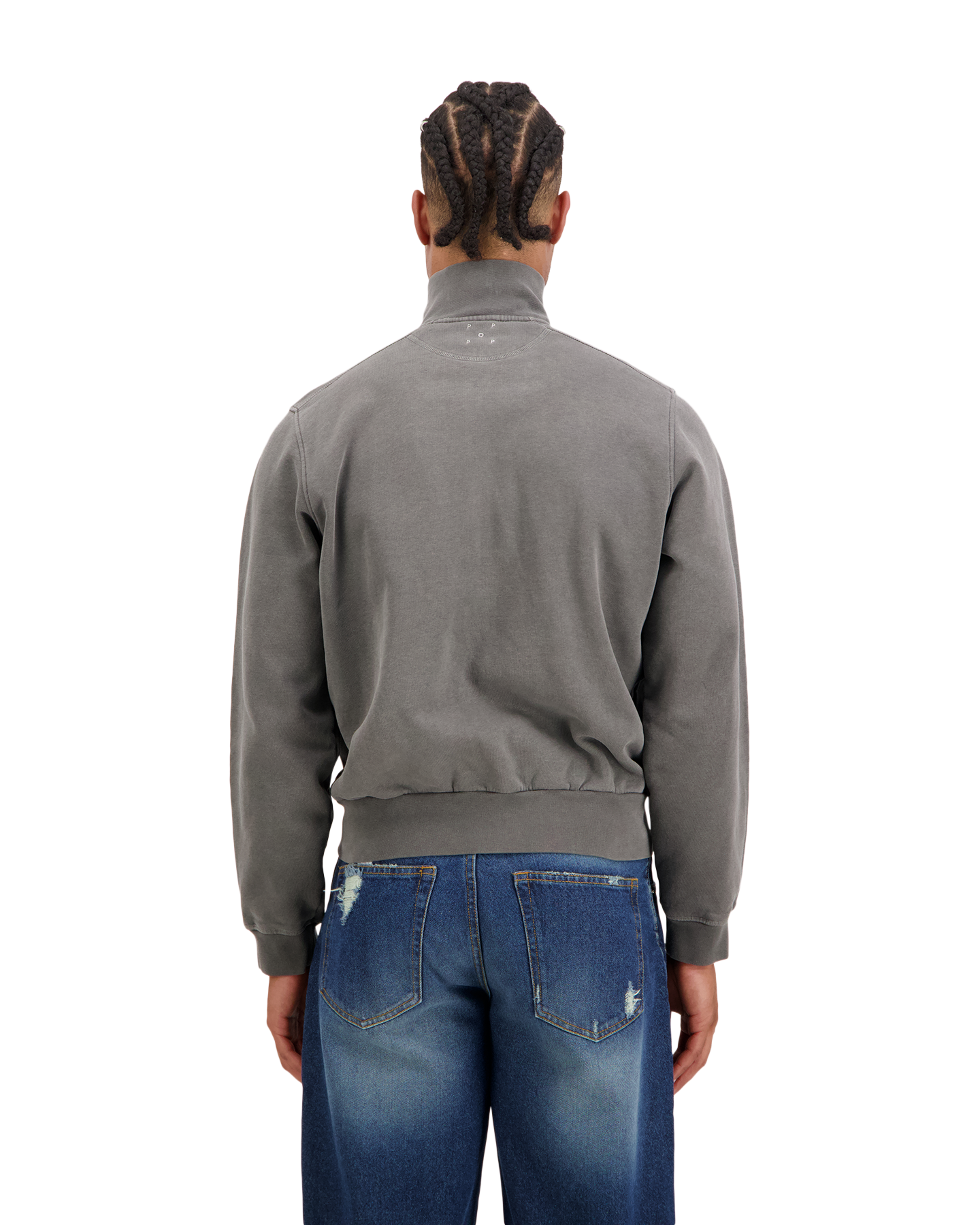 POP Trading Company Full Zip Sweat ZWART 4