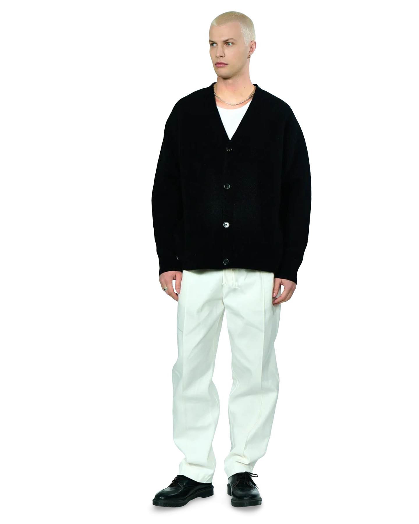 Hopeium Alpaca Blend Logo Cardigan ZWART 4