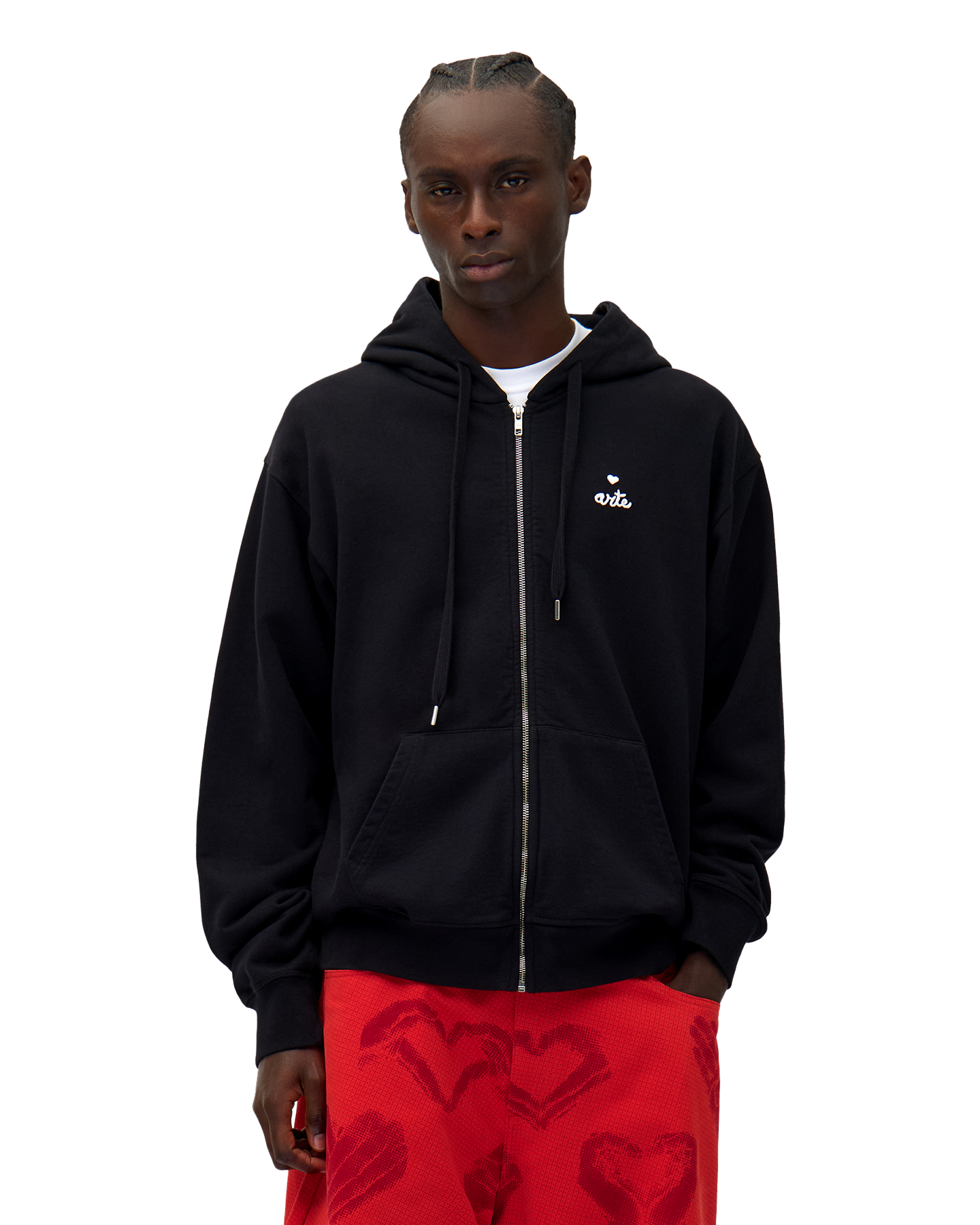 Arte Antwerp Heart Logo Zipper Hoodie Zwart | Coef