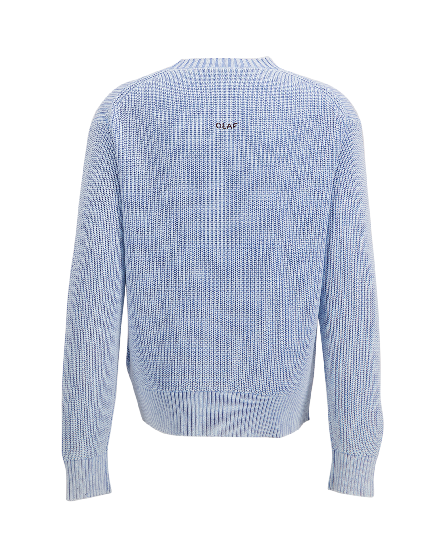 OLAF Washed Knitted Essential Crew Neck BLAUW 2