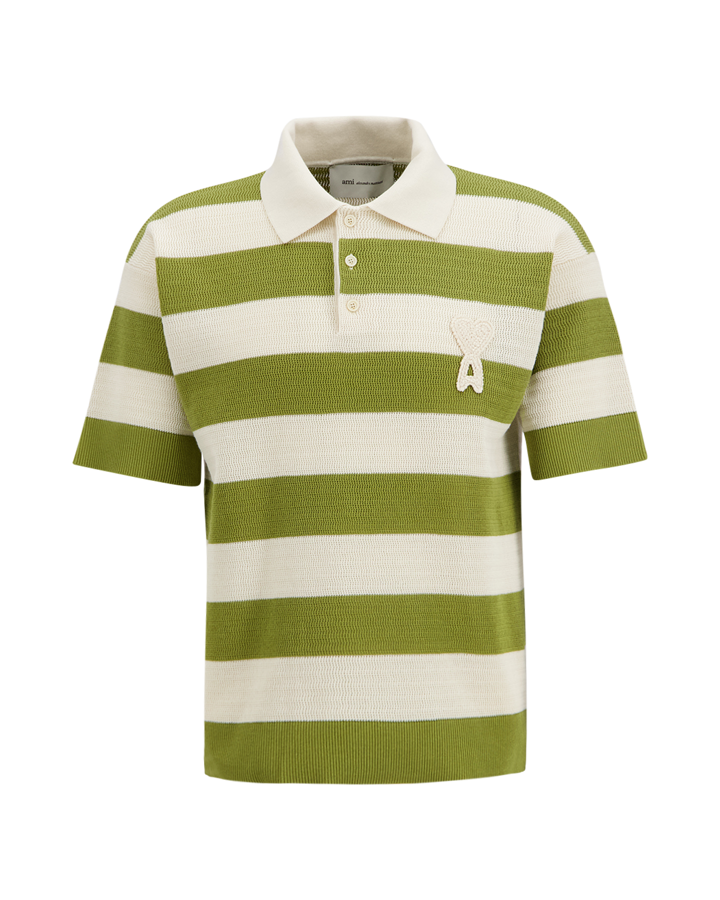 AMI Paris Polo Manches Courtes Avec Patch Ami De Coeur GROEN 1