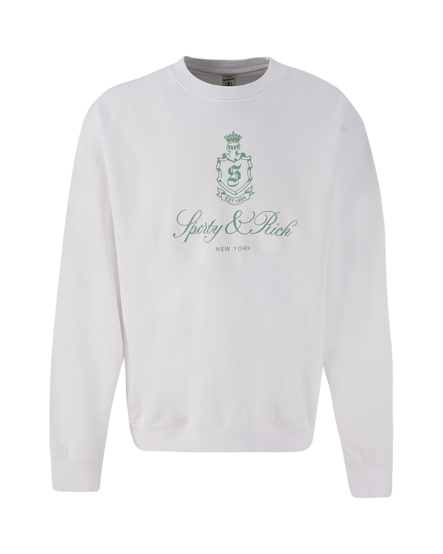 Sporty & Rich Vendome Crewneck White/Sage WIT 1