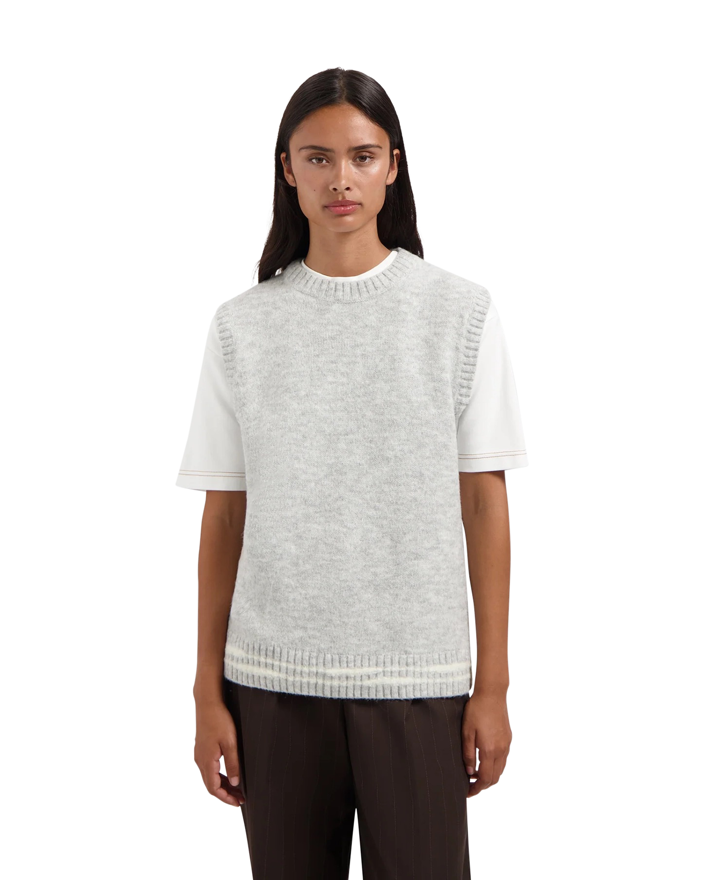 OLAF Crafted Detail Knit Vest GRIJS 3
