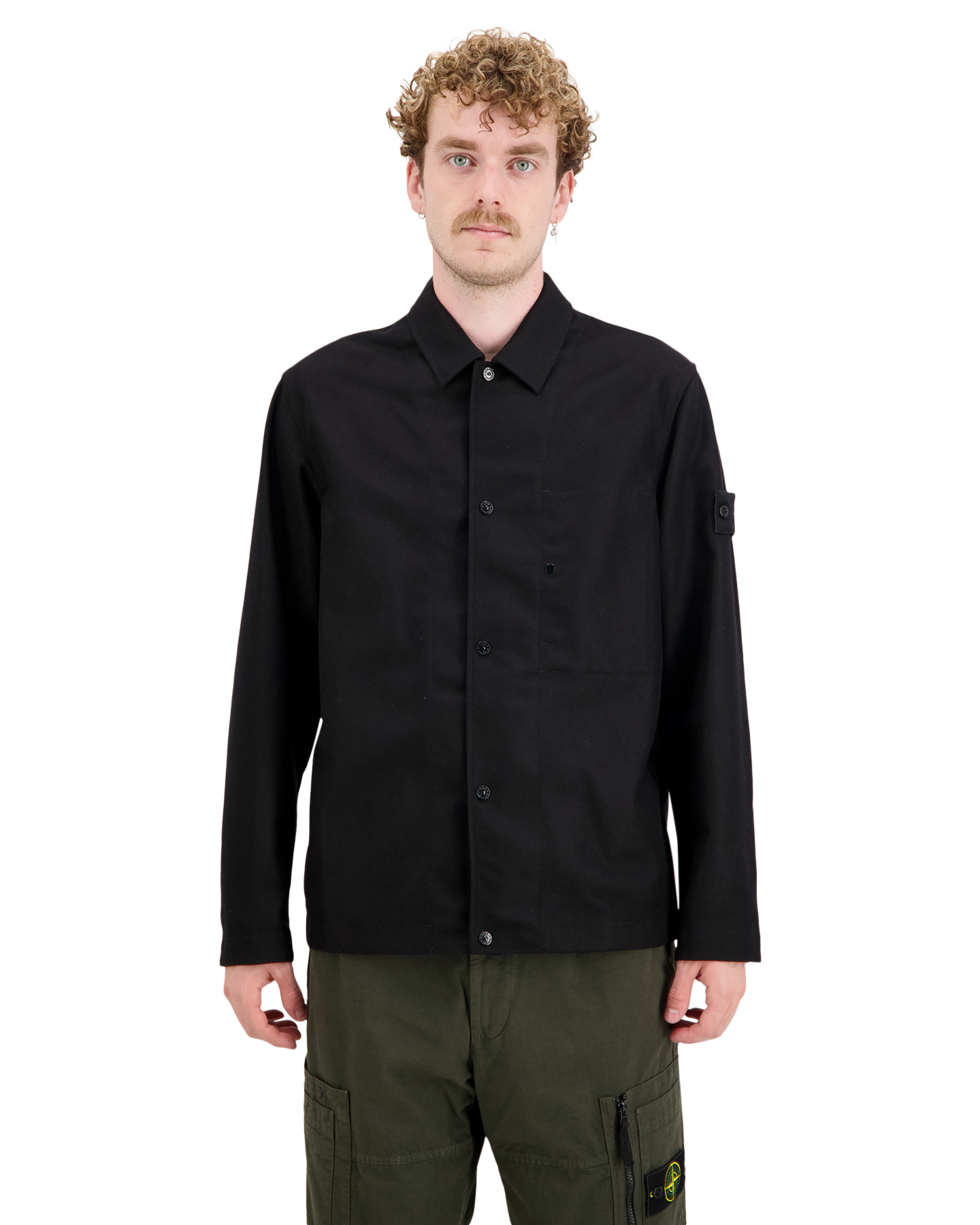 Stone Island 1200020 Overshirt Ghost ZWART 3