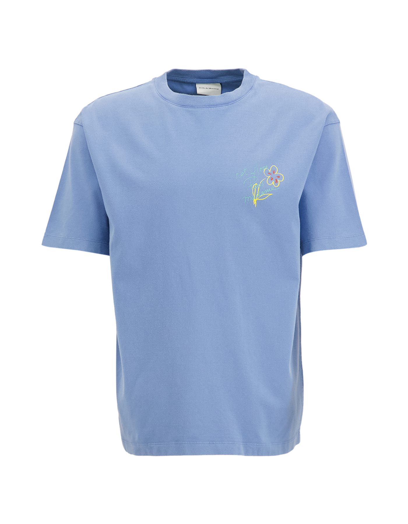 Drole de Monsieur Esquisse Slogan T-shirt LICHTBLAUW 2