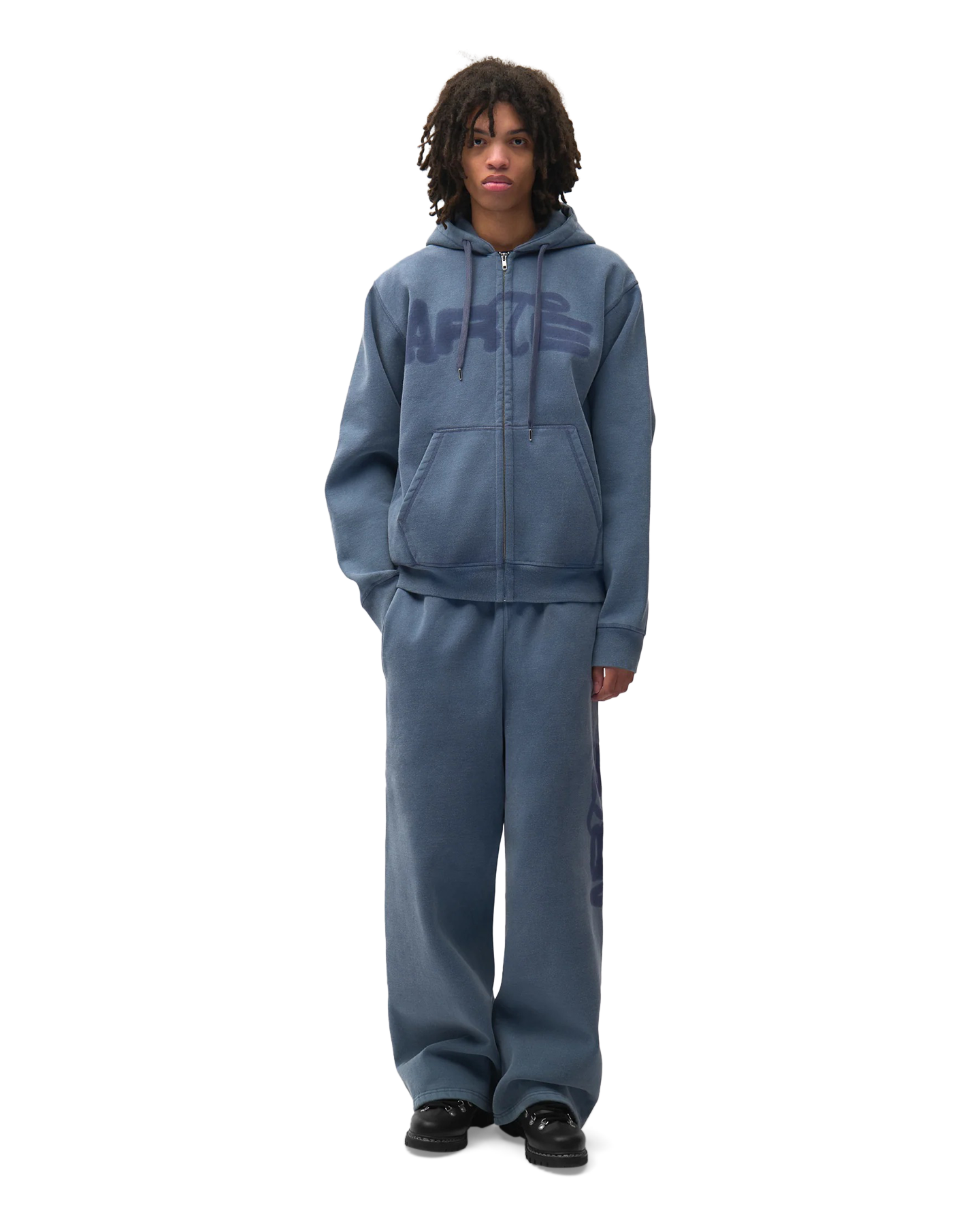 Arte Antwerp Stencil Sunfade Zip Hoodie DONKERBLAUW 3