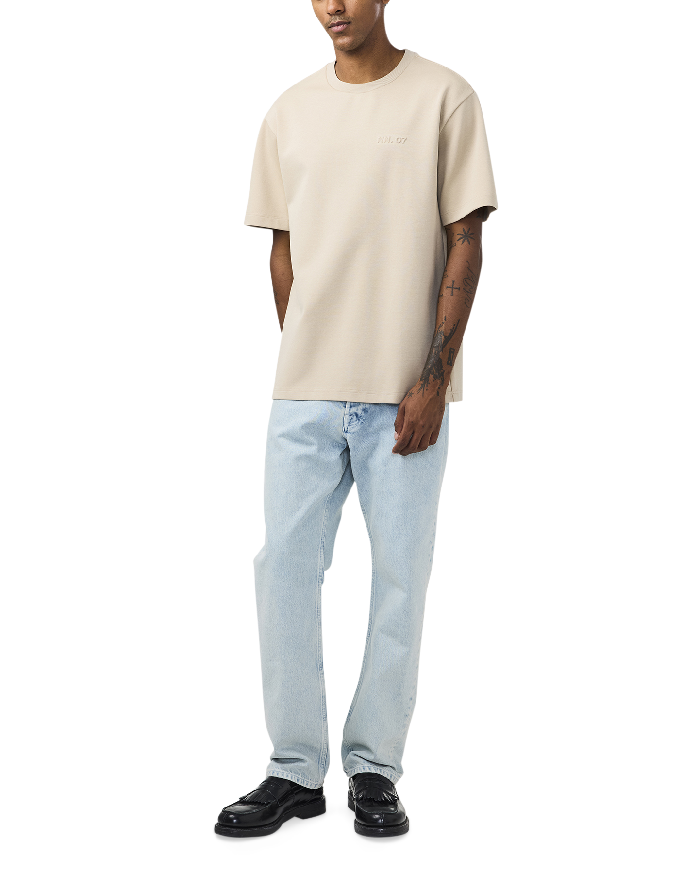 NN.07 Nat Ss Logo Tee 3457 BEIGE 3