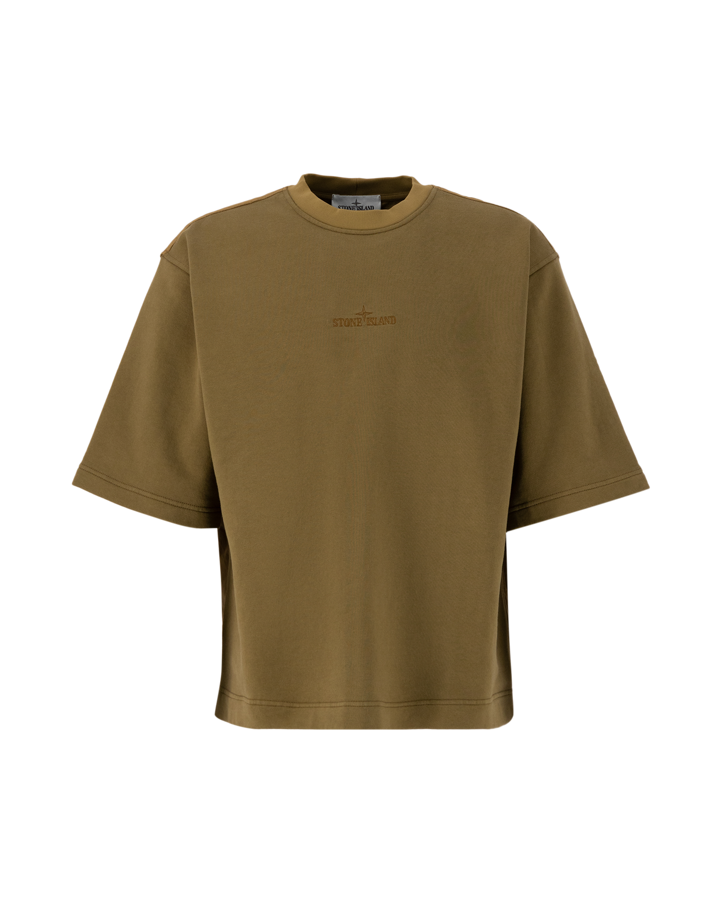 Stone Island 65833 Mix Fabric Cotton Fleece T-Shirt BRUIN 1