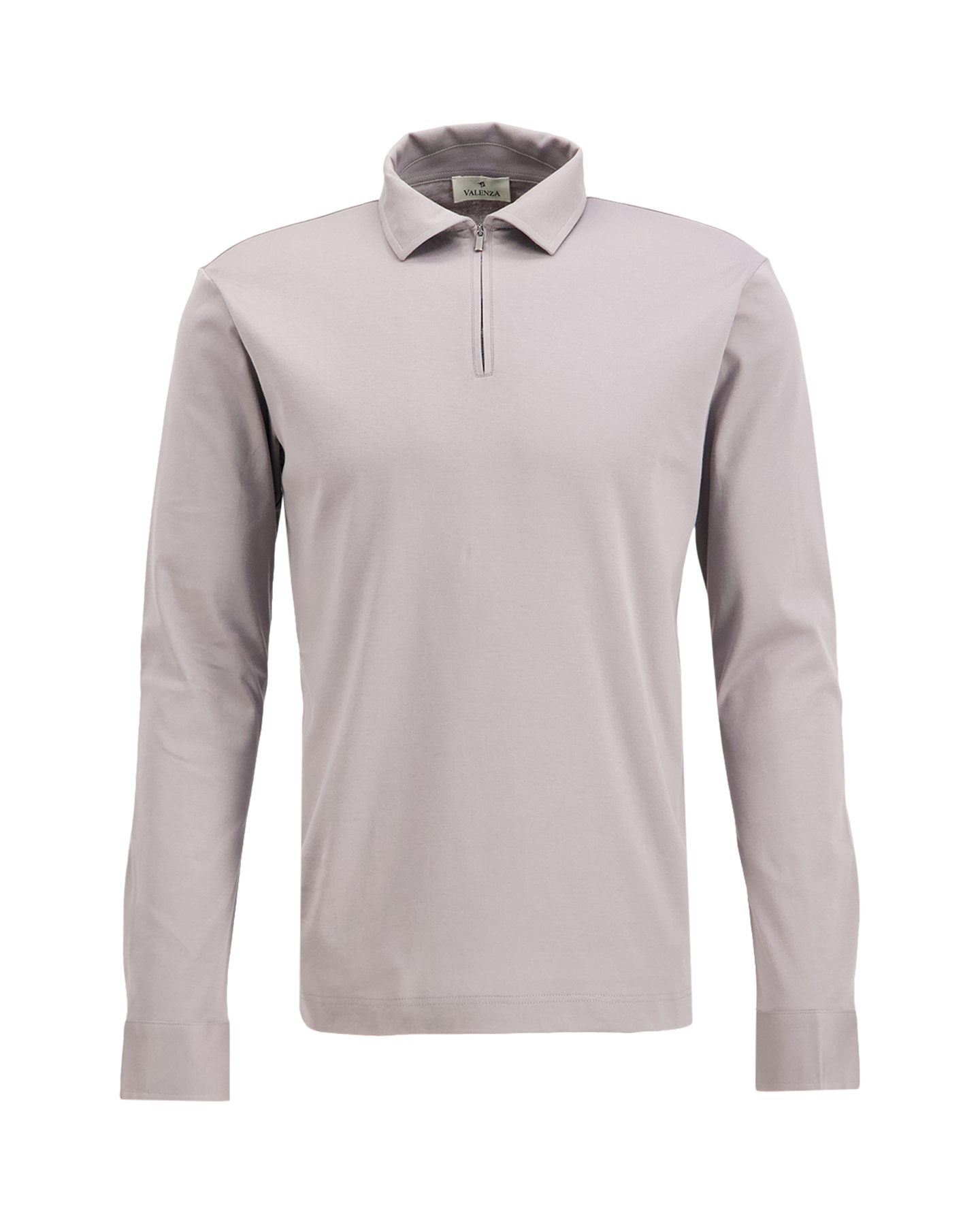 Valenza Supima Polo Zip Collar L/S GRIJS 1