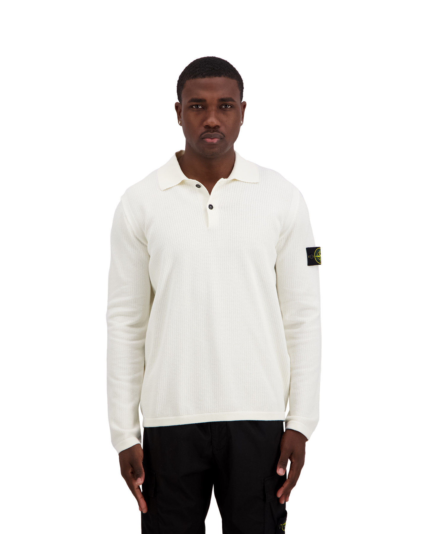 Stone Island S01B2 Polo Lange Mouw CREME 4