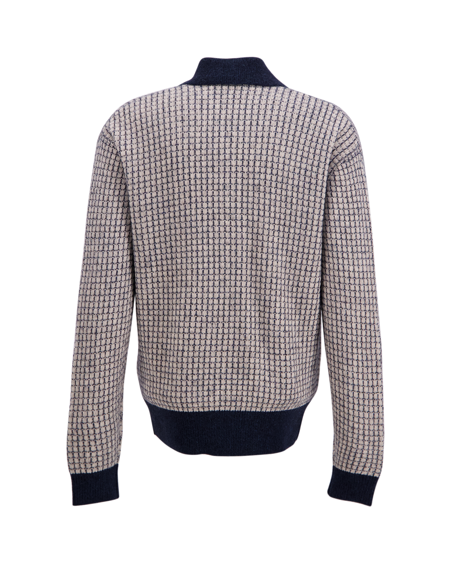 Drole de Monsieur Waffle Knitwear Cardigan Drle Patch DONKERBLAUW 2