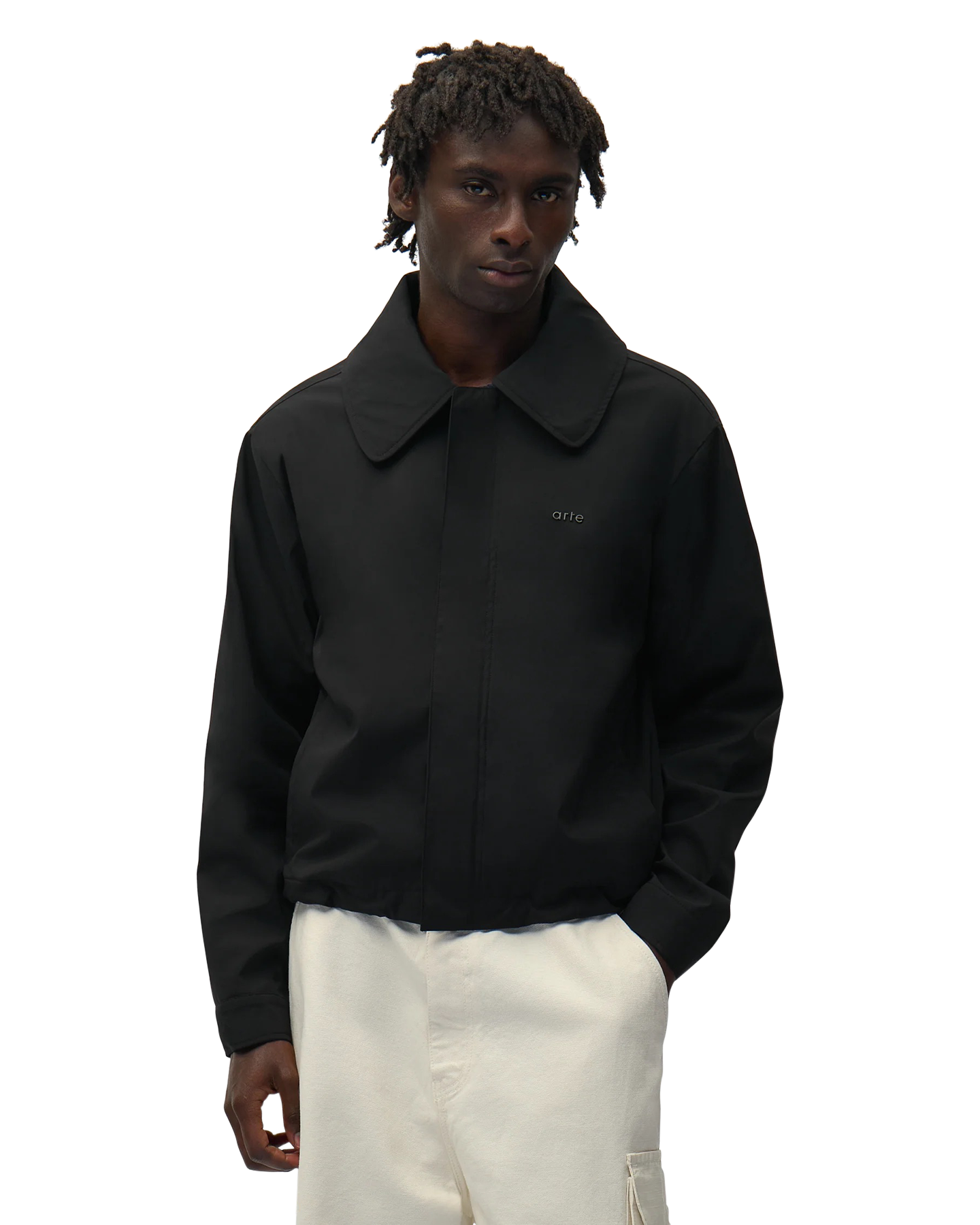 Arte Antwerp Big Collar Nylon Jacket ZWART 3