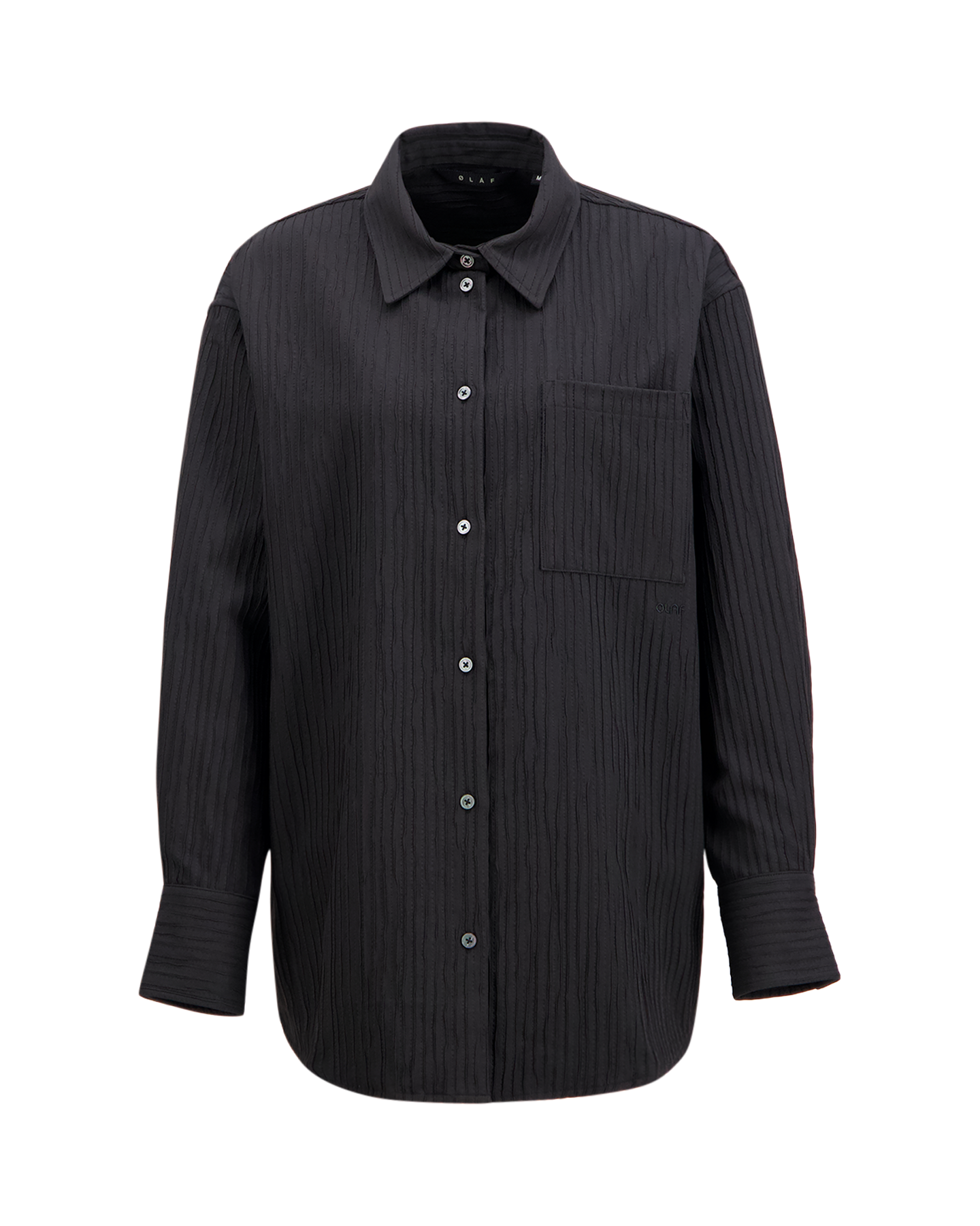OLAF Textured Drapey Shirt ZWART 1