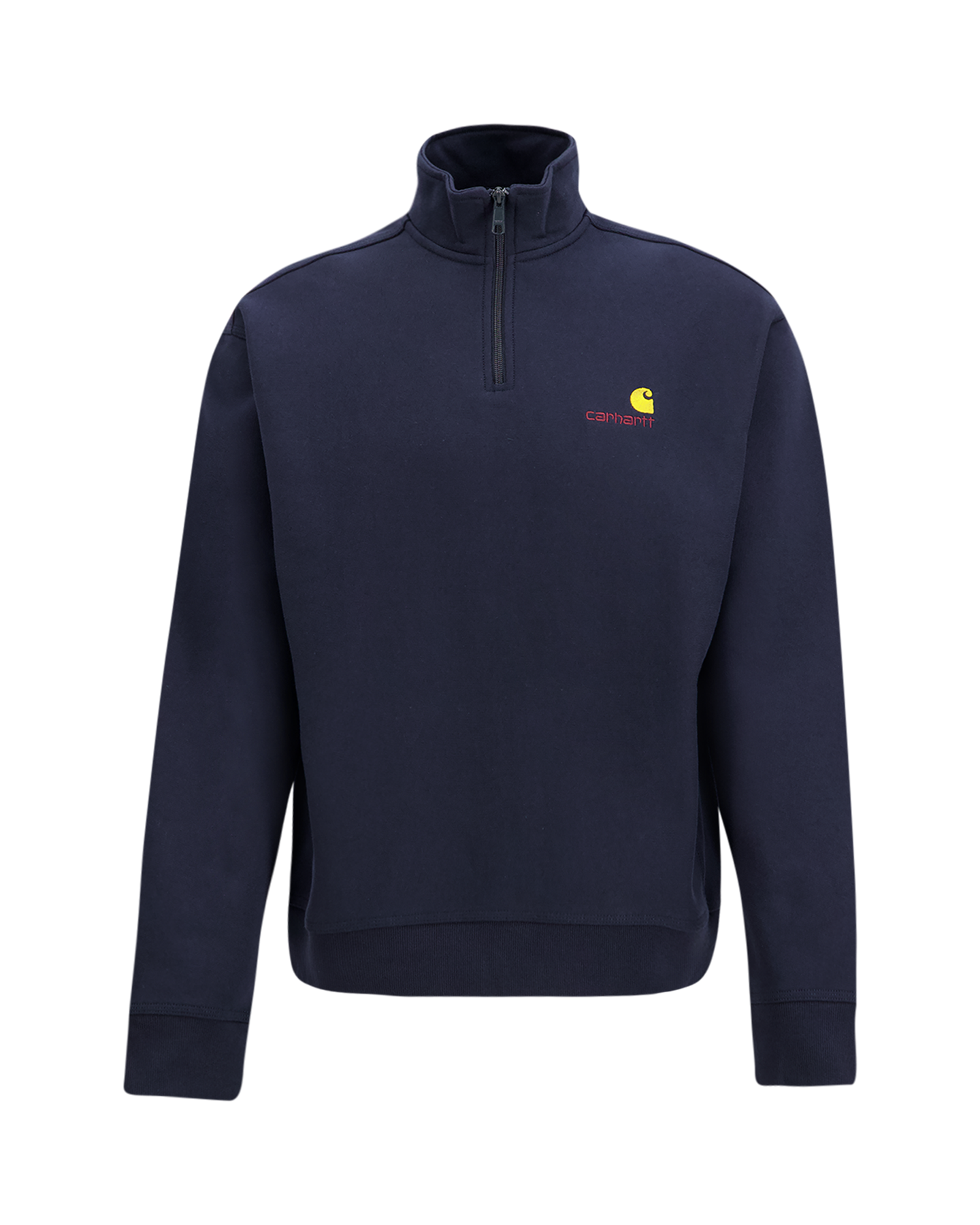 Carhartt Half Zip American Script Sweat DONKERBLAUW 1