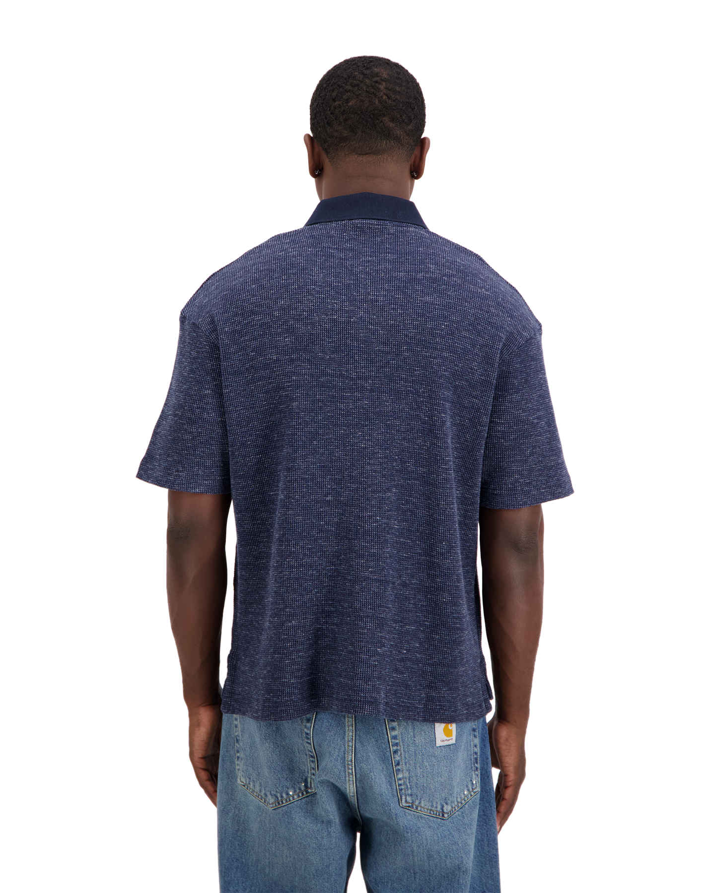 OLAF Signature Texture Polo DONKERBLAUW 4