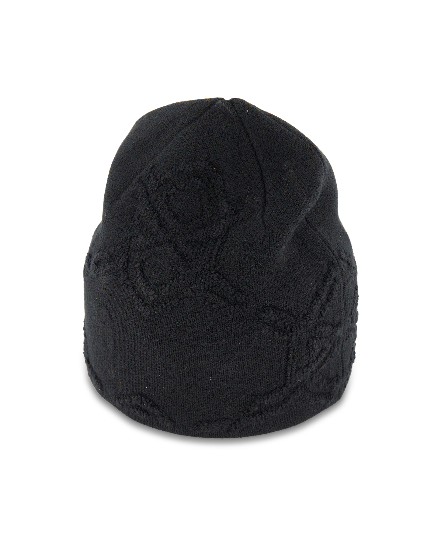 Daily Paper Textured Shield Skull Cap Beanie ZWART 3