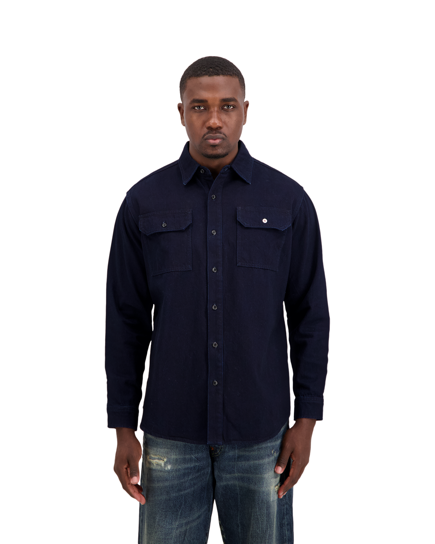 Denham Classic Overshirt DONKERBLAUW 3