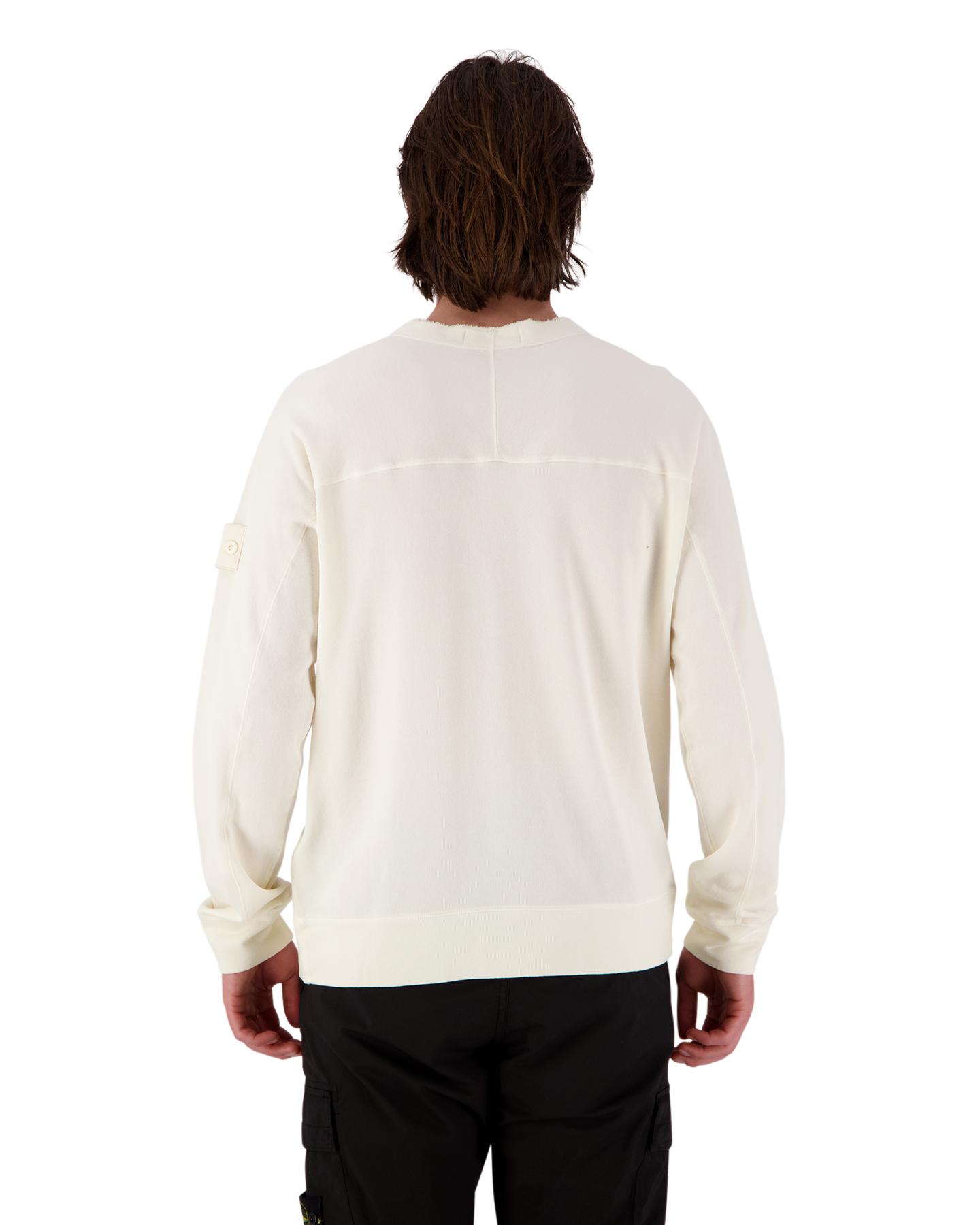 Stone Island 654F3 Ghost Piece - Light Organic Cotton Fleece Crewneck Sweatshirt OFFWHITE 5