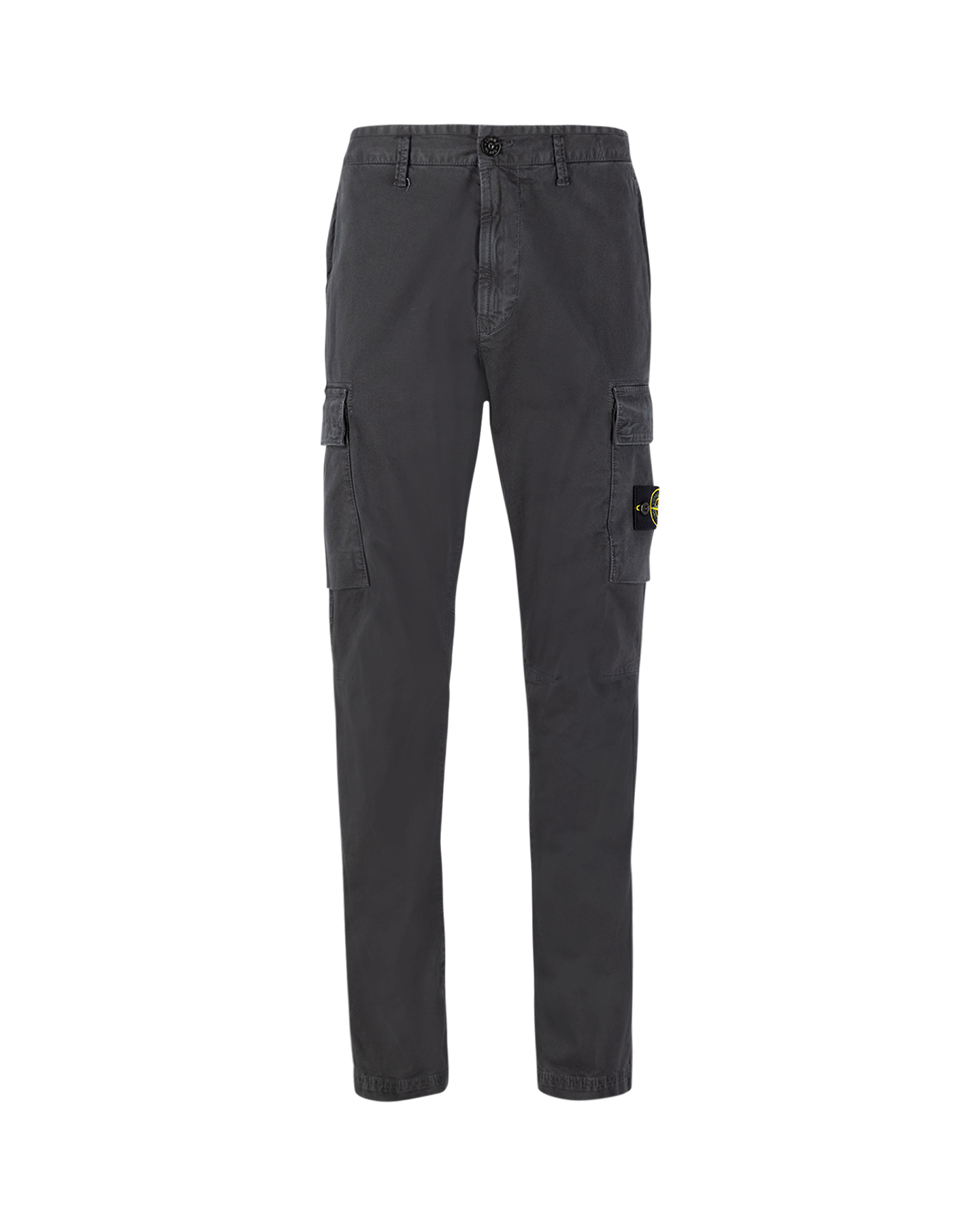 Stone Island 30404 Organic Cotton Stretch Broken Twill Garment Dyed 'Old' Effect Regular Tapered Cargo Pants DONKERGRIJS 1