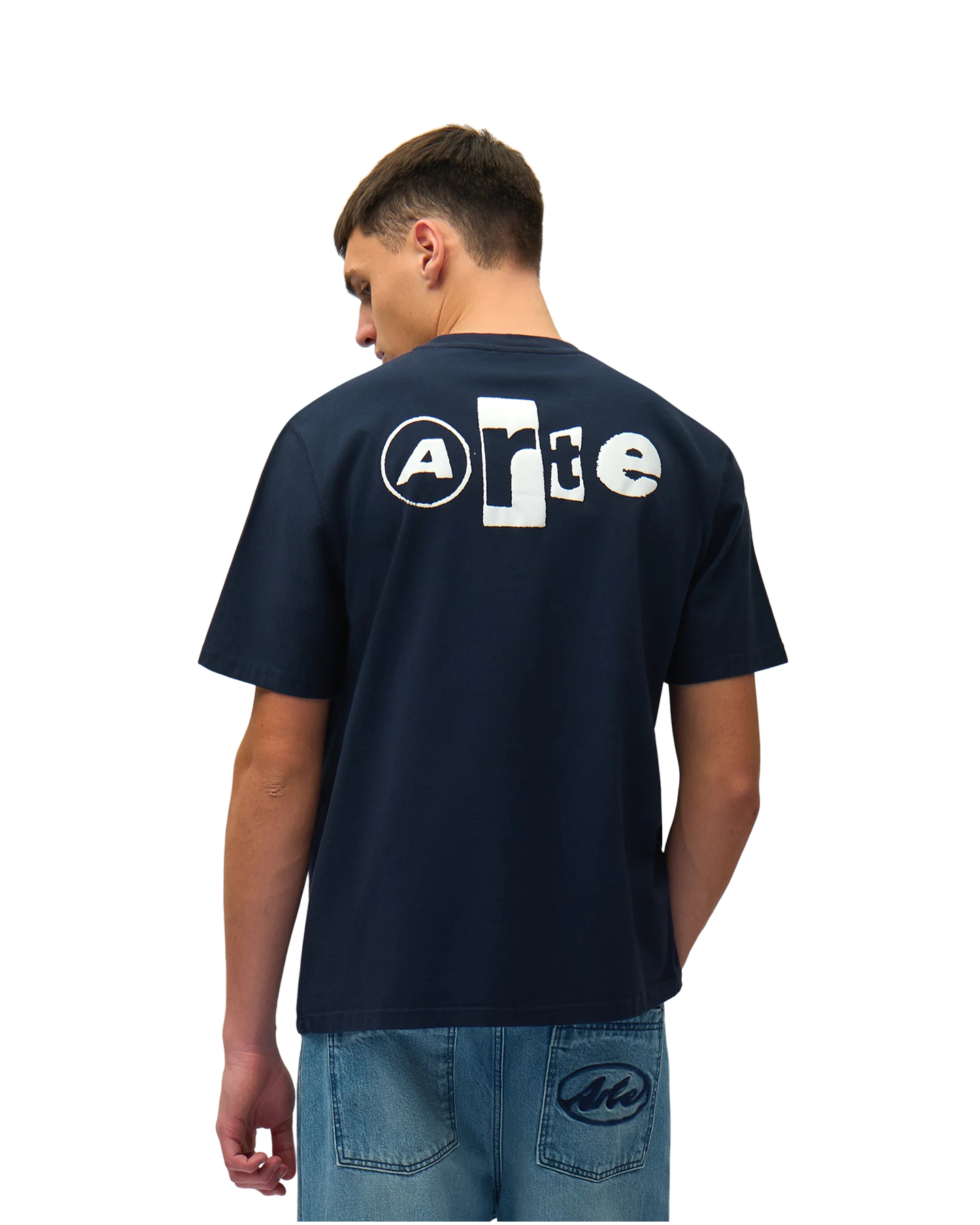 Arte Antwerp Back Collage T-Shirt DONKERBLAUW 3