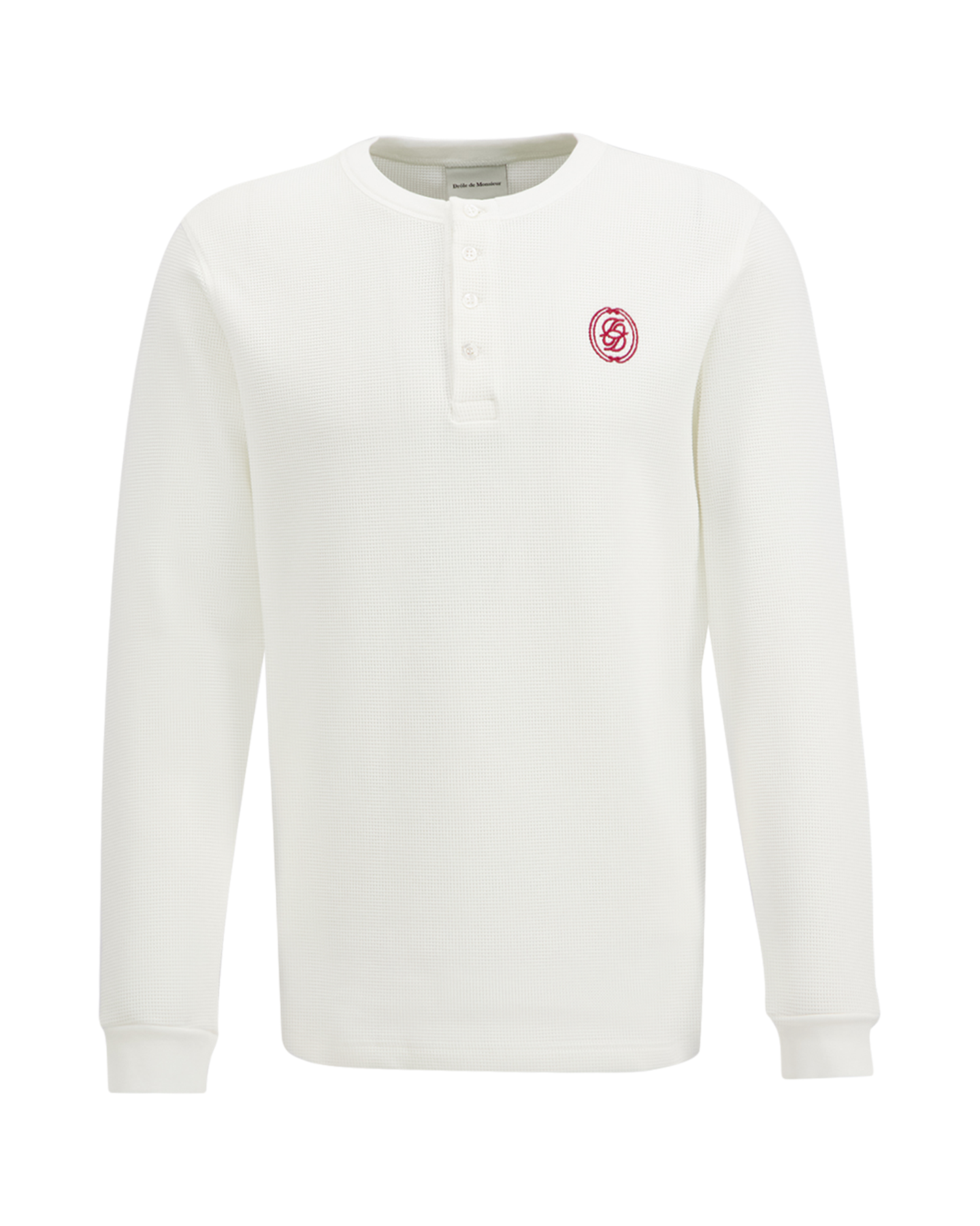 Drole de Monsieur D Mirror Waffle Longsleeve T-Shirt WIT 1