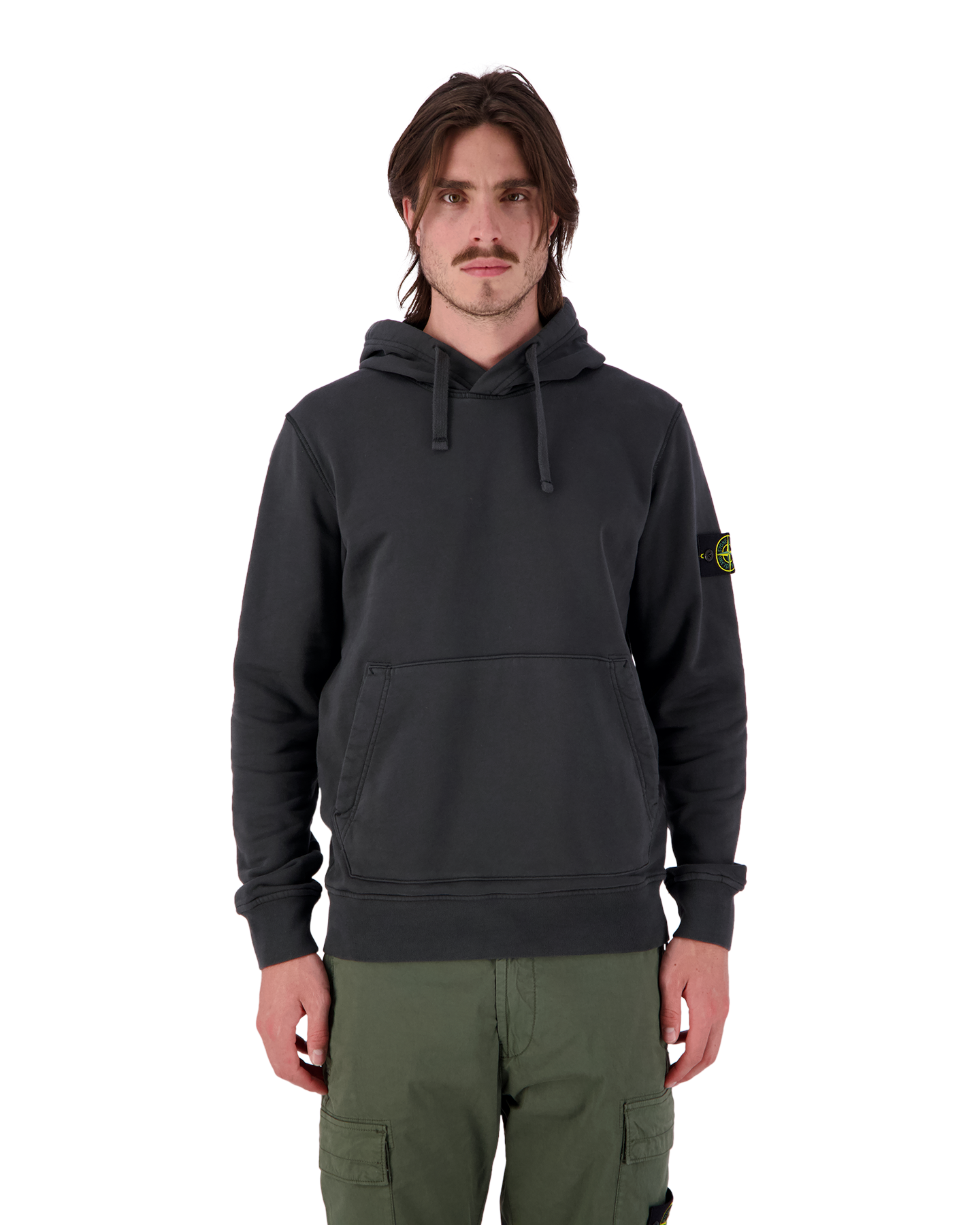 Stone Island 64151 Cotton Fleece Hooded Sweatshirt GRIJS 5