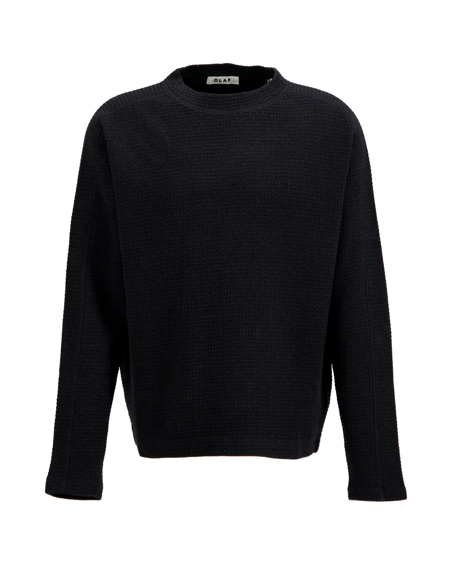 OLAF Waffle Crewneck ZWART 1
