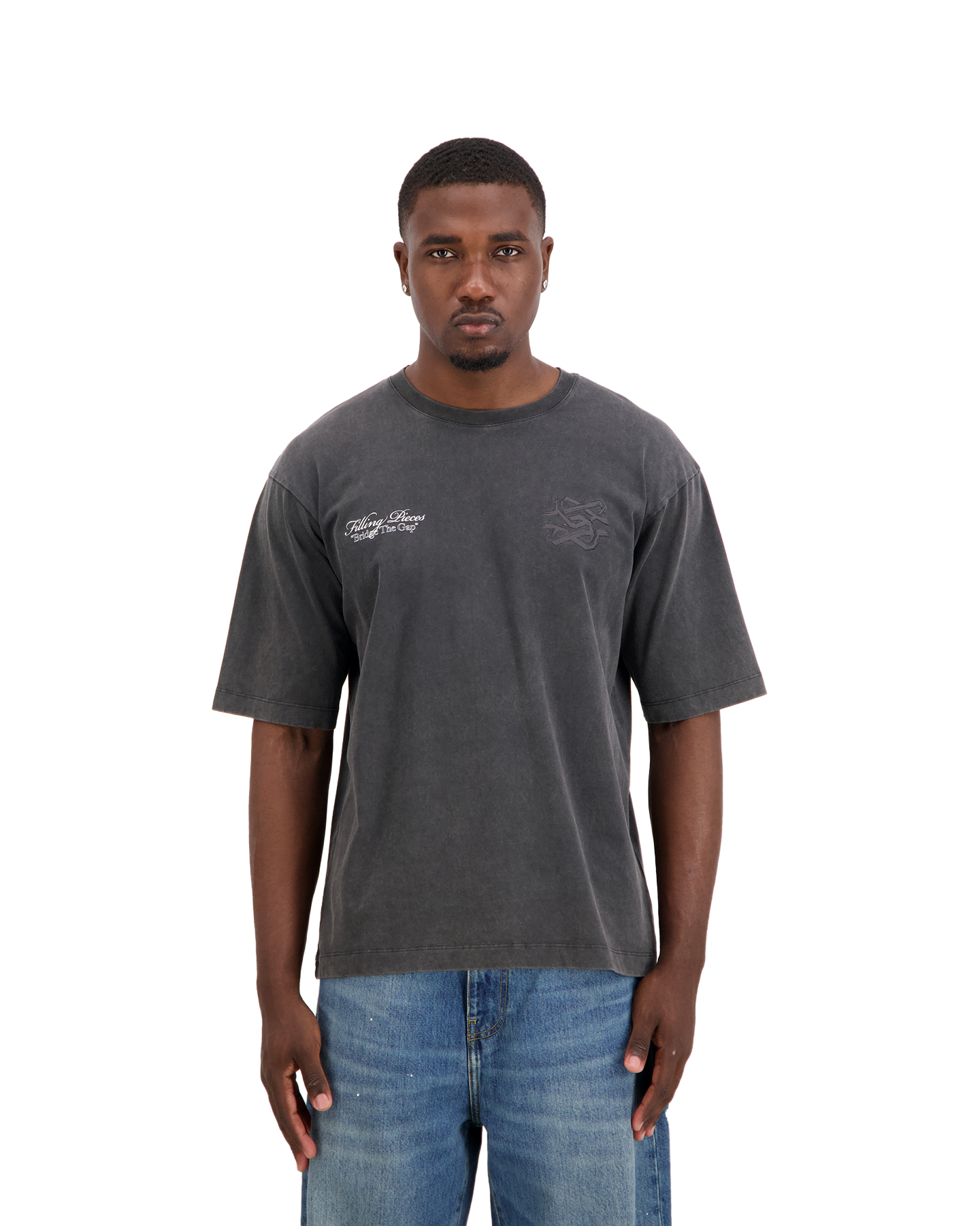 Filling Pieces T Shirt Boxy Bridge The Gap ZWART 4