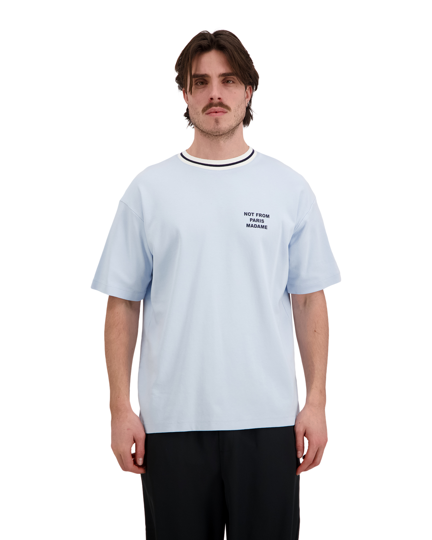 Drole de Monsieur T-Shirt Slogan Sport LICHTBLAUW 4