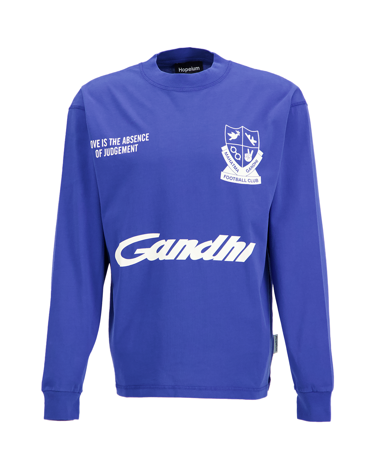 Hopeium Gandhi Tee L/S BLAUW 1